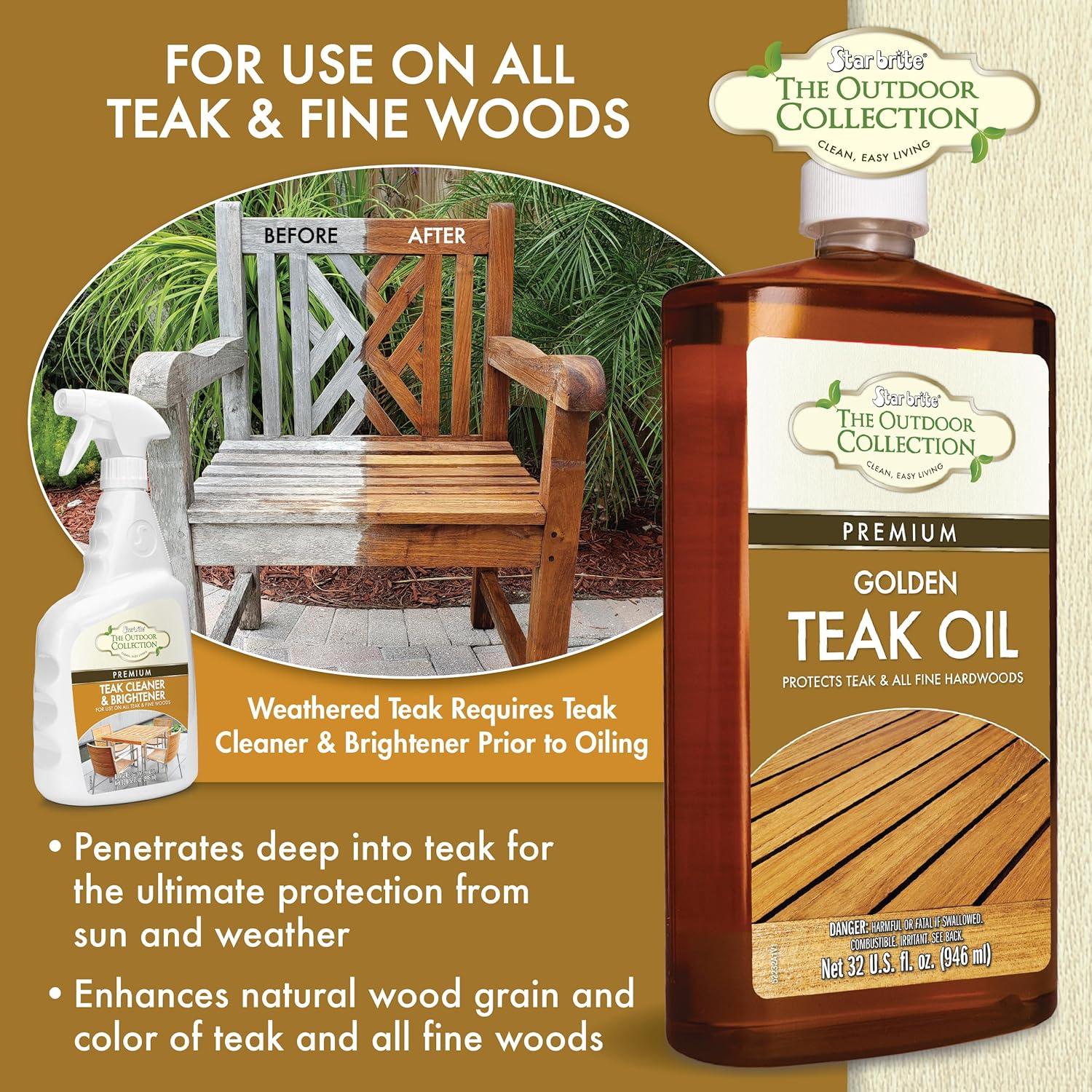 image:imageSTAR BRITE Outdoor Collection Teak Cleaner amp Brightener OneStep Teak Restorer Renew Clean amp Brighten Weathered Gray Teak Prepares Wood for Oiling or Refinishing 16 OZ 52416Complete Kit