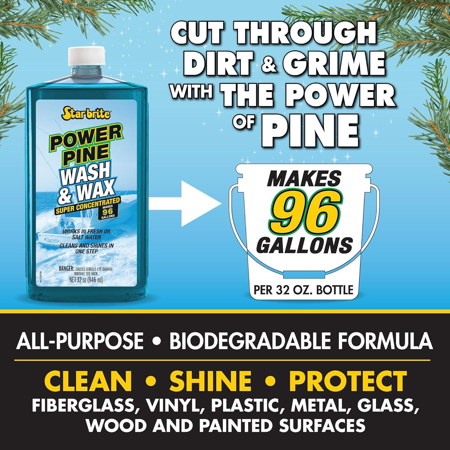 image:imageSTAR BRITE Power Pine Wash amp Wax Concentrated Marine Grade Formula for Boats Cars amp More Clean Shine UV Protect amp Shed Stains in One Step32 Ounce