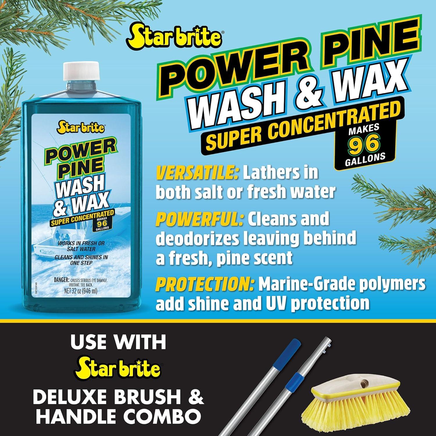 image:imageSTAR BRITE Power Pine Wash amp Wax Concentrated Marine Grade Formula for Boats Cars amp More Clean Shine UV Protect amp Shed Stains in One Step32 Ounce