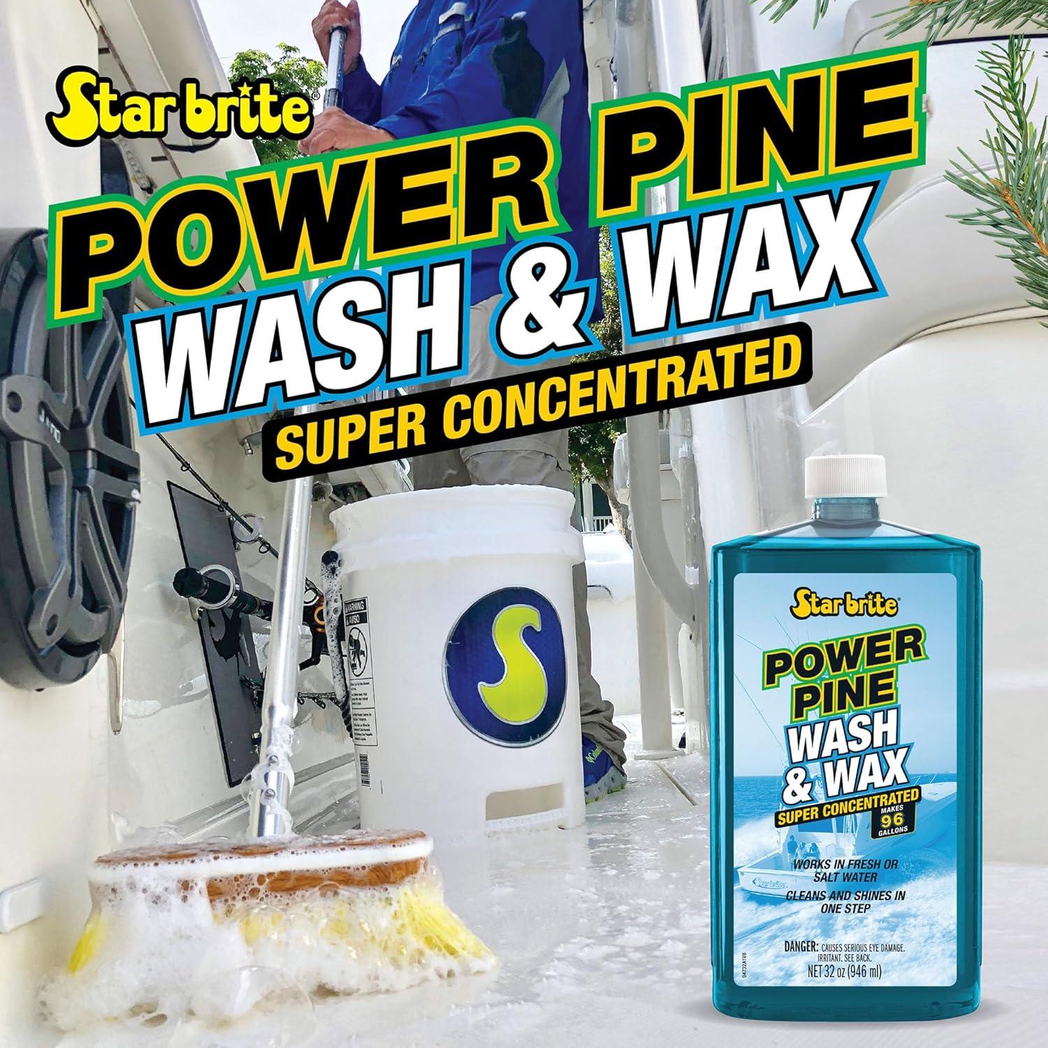 image:imageSTAR BRITE Power Pine Wash amp Wax Concentrated Marine Grade Formula for Boats Cars amp More Clean Shine UV Protect amp Shed Stains in One Step32 Ounce