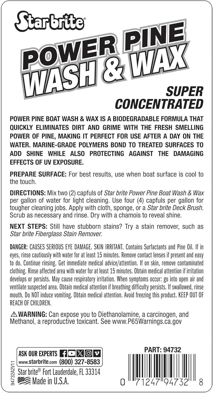 image:imageSTAR BRITE Power Pine Wash amp Wax Concentrated Marine Grade Formula for Boats Cars amp More Clean Shine UV Protect amp Shed Stains in One Step32 Ounce