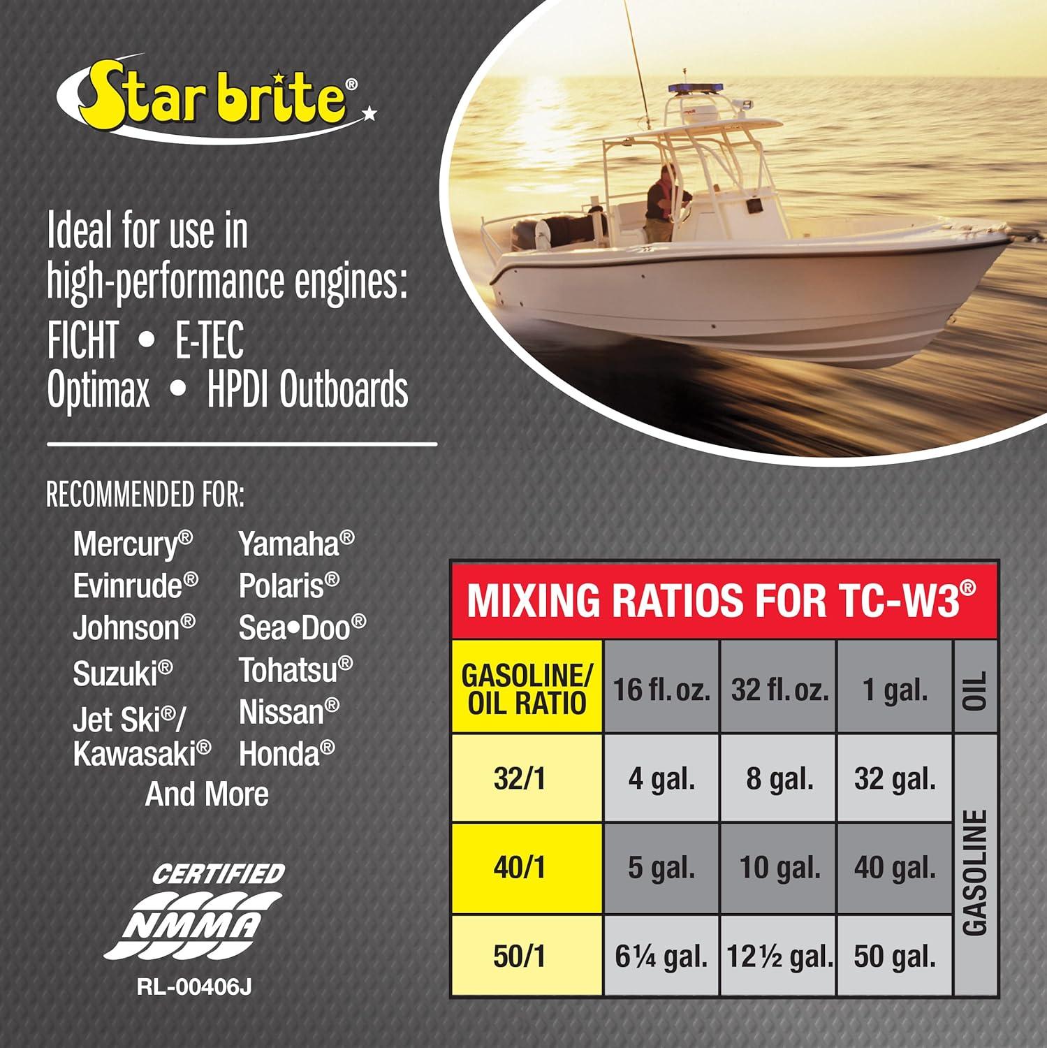 image:imageSTAR BRITE Premium 2Cycle Engine Oil TCW3 HighGrade Synthetic Blend for All 2Stroke Outboard Motors Personal Watercraft amp HighPerformance Engines1 Gallon