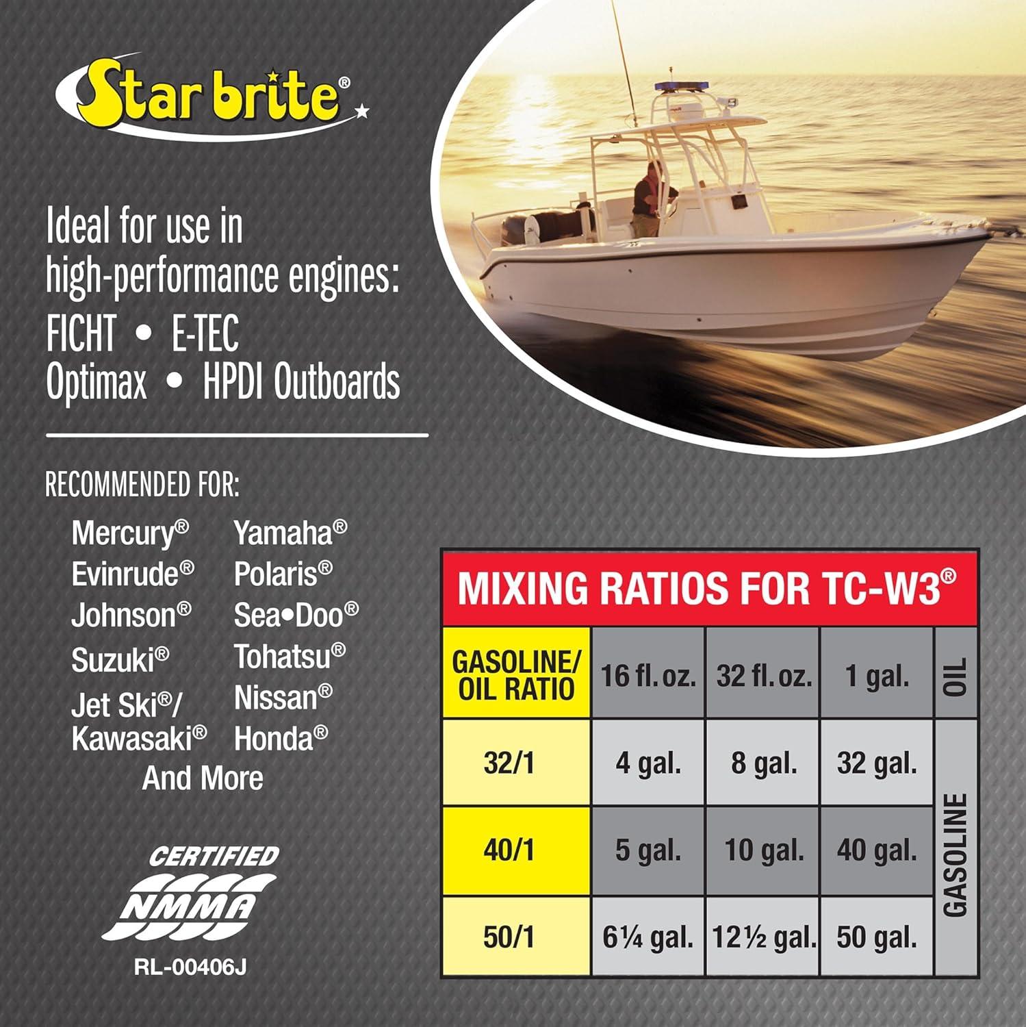 image:imageSTAR BRITE Premium 2Cycle Engine Oil TCW3 HighGrade Synthetic Blend for All 2Stroke Outboard Motors Personal Watercraft amp HighPerformance Engines32 oz