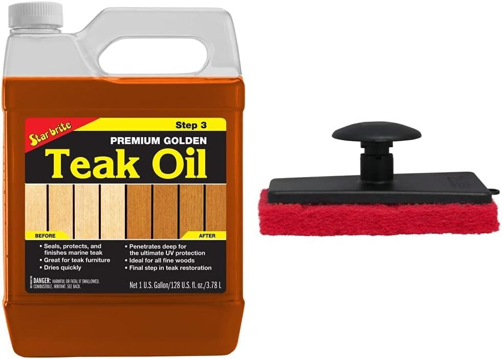 image:imageSTAR BRITE Premium Golden Teak Oil 16 Oz Sealer Preserver amp Finish for Outdoor Teak amp Other Fine Woods 085116PW128 Oz Gallon