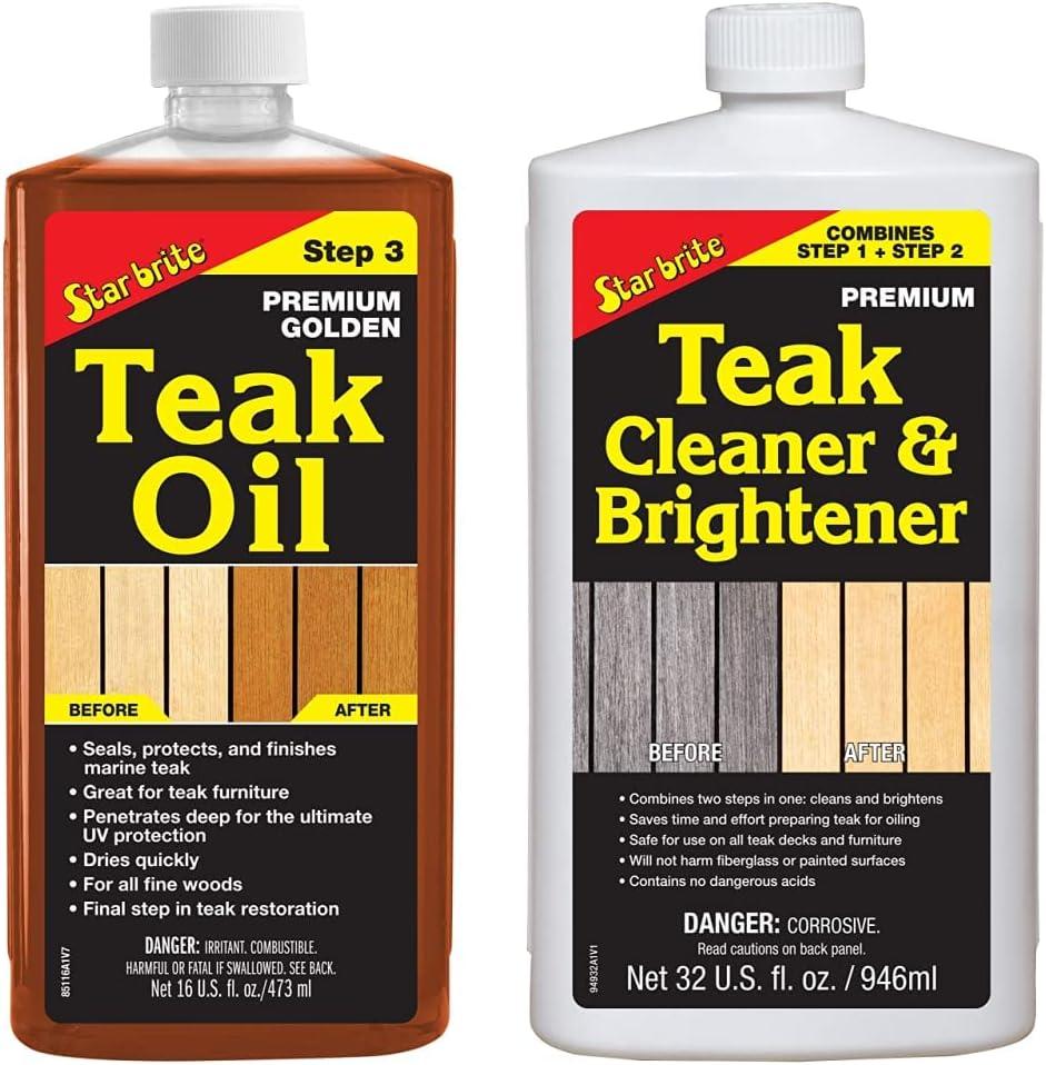 image:imageSTAR BRITE Premium Golden Teak Oil 16 Oz Sealer Preserver amp Finish for Outdoor Teak amp Other Fine Woods 085116PW16 Ounce
