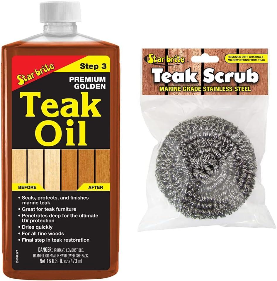 image:imageSTAR BRITE Premium Golden Teak Oil 16 Oz Sealer Preserver amp Finish for Outdoor Teak amp Other Fine Woods 085116PW16 Ounce