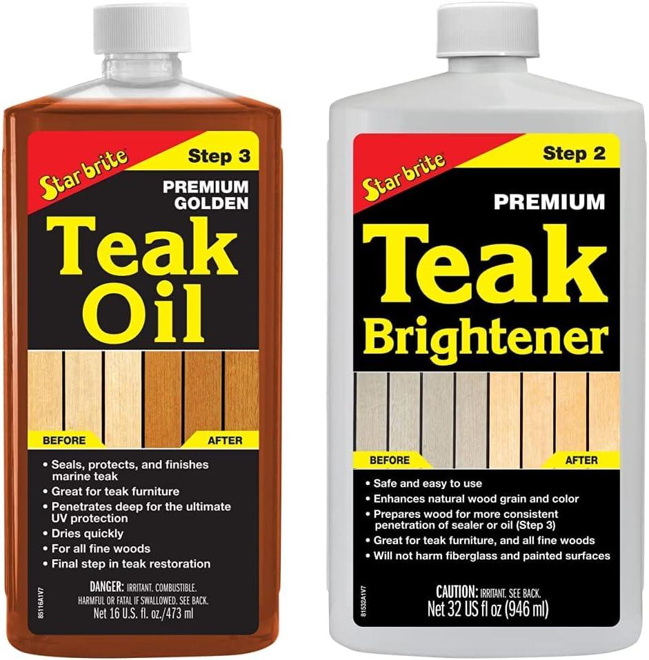 image:imageSTAR BRITE Premium Golden Teak Oil 16 Oz Sealer Preserver amp Finish for Outdoor Teak amp Other Fine Woods 085116PW16 Ounce