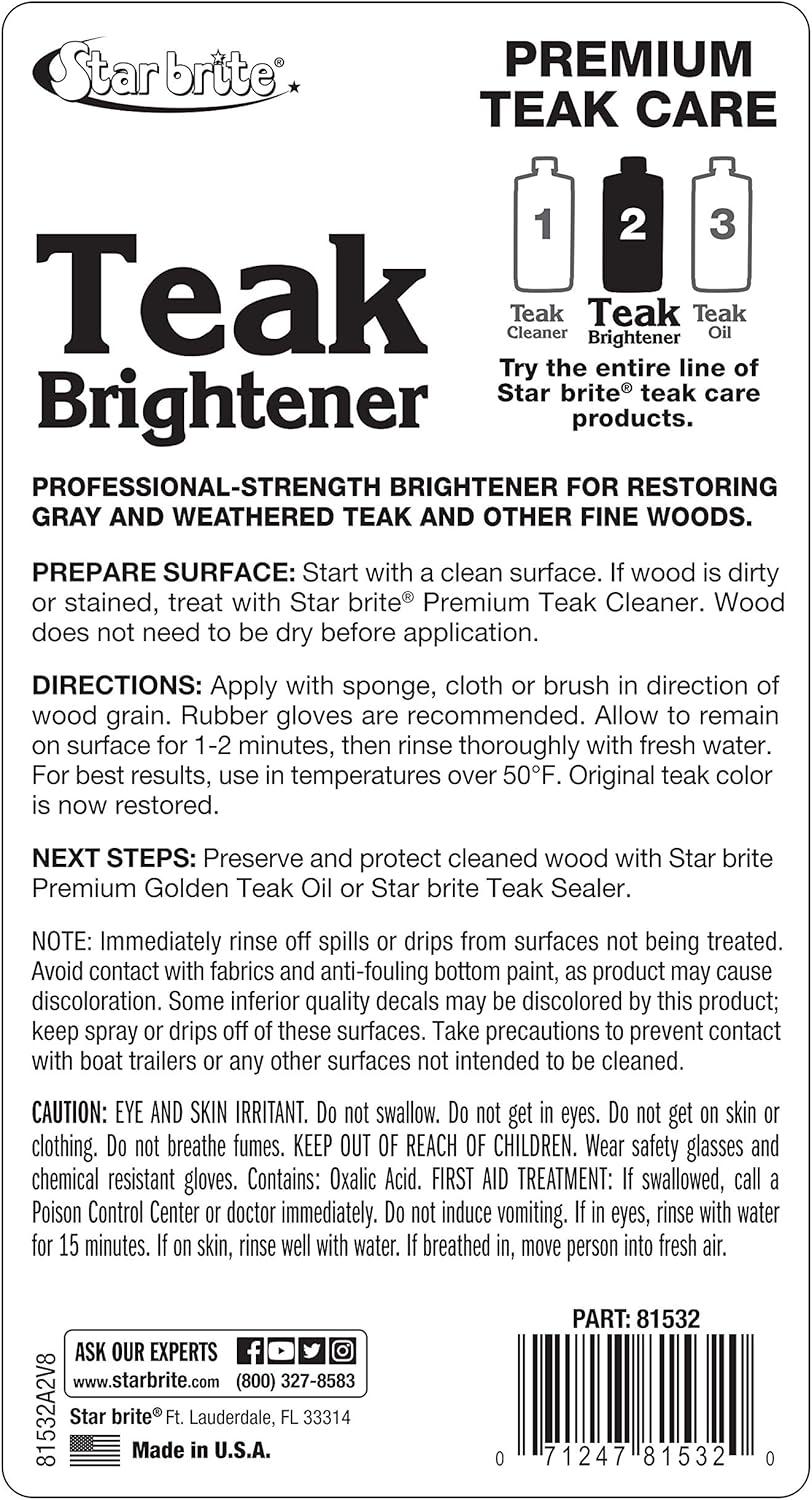 image:imageSTAR BRITE Premium Golden Teak Oil 16 Oz Sealer Preserver amp Finish for Outdoor Teak amp Other Fine Woods 085116PW16 Ounce