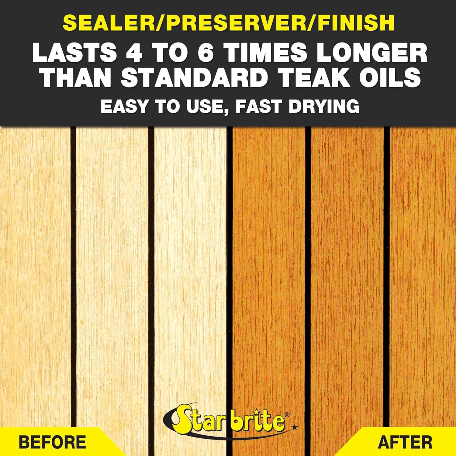 image:imageSTAR BRITE Premium Golden Teak Oil 16 Oz Sealer Preserver amp Finish for Outdoor Teak amp Other Fine Woods 085116PW32 Ounce