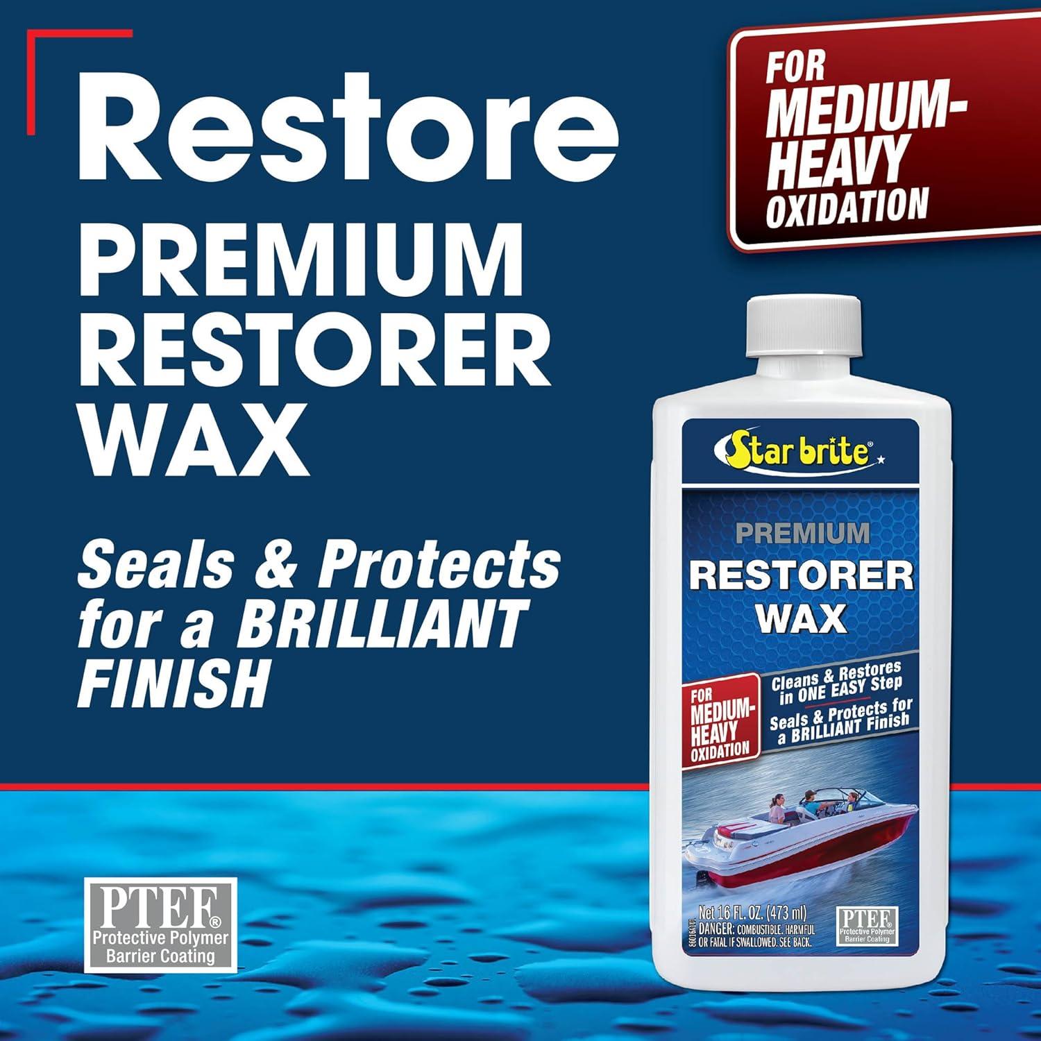 image:imageSTAR BRITE Premium Restorer Wax For Medium to Heavy Oxidation Cleans amp Restores in One Easy Step Seals amp Protects for a Brilliant Finish32 Ounce