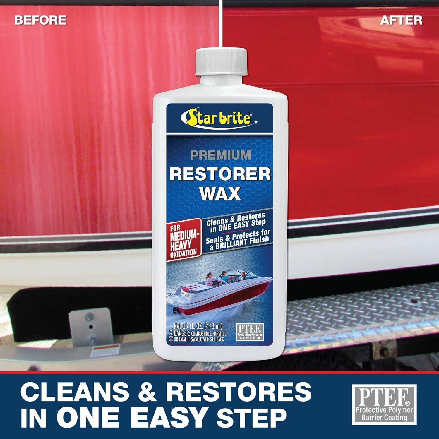 image:imageSTAR BRITE Premium Restorer Wax For Medium to Heavy Oxidation Cleans amp Restores in One Easy Step Seals amp Protects for a Brilliant Finish32 Ounce