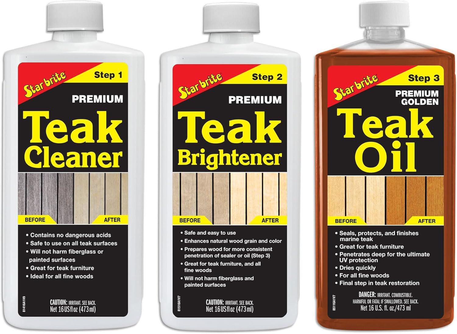 image:imageSTAR BRITE Premium Teak Brightener Enhances Natural Wood Grain amp Restores Tone amp Color While Preparing for a More Consistent Application of Teak Oil Sealer or Stain16 Ounce