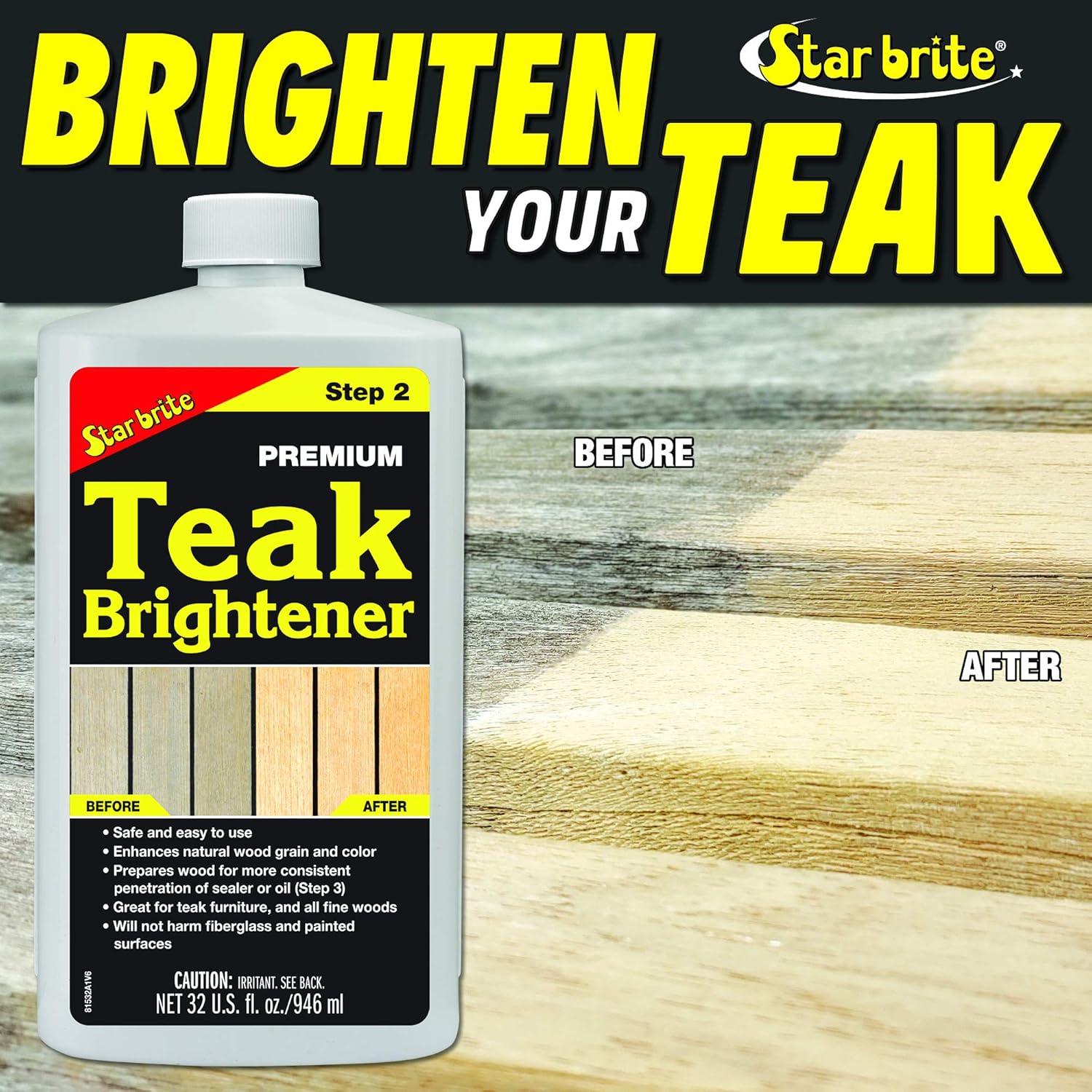 image:imageSTAR BRITE Premium Teak Brightener Enhances Natural Wood Grain amp Restores Tone amp Color While Preparing for a More Consistent Application of Teak Oil Sealer or Stain16 Ounce