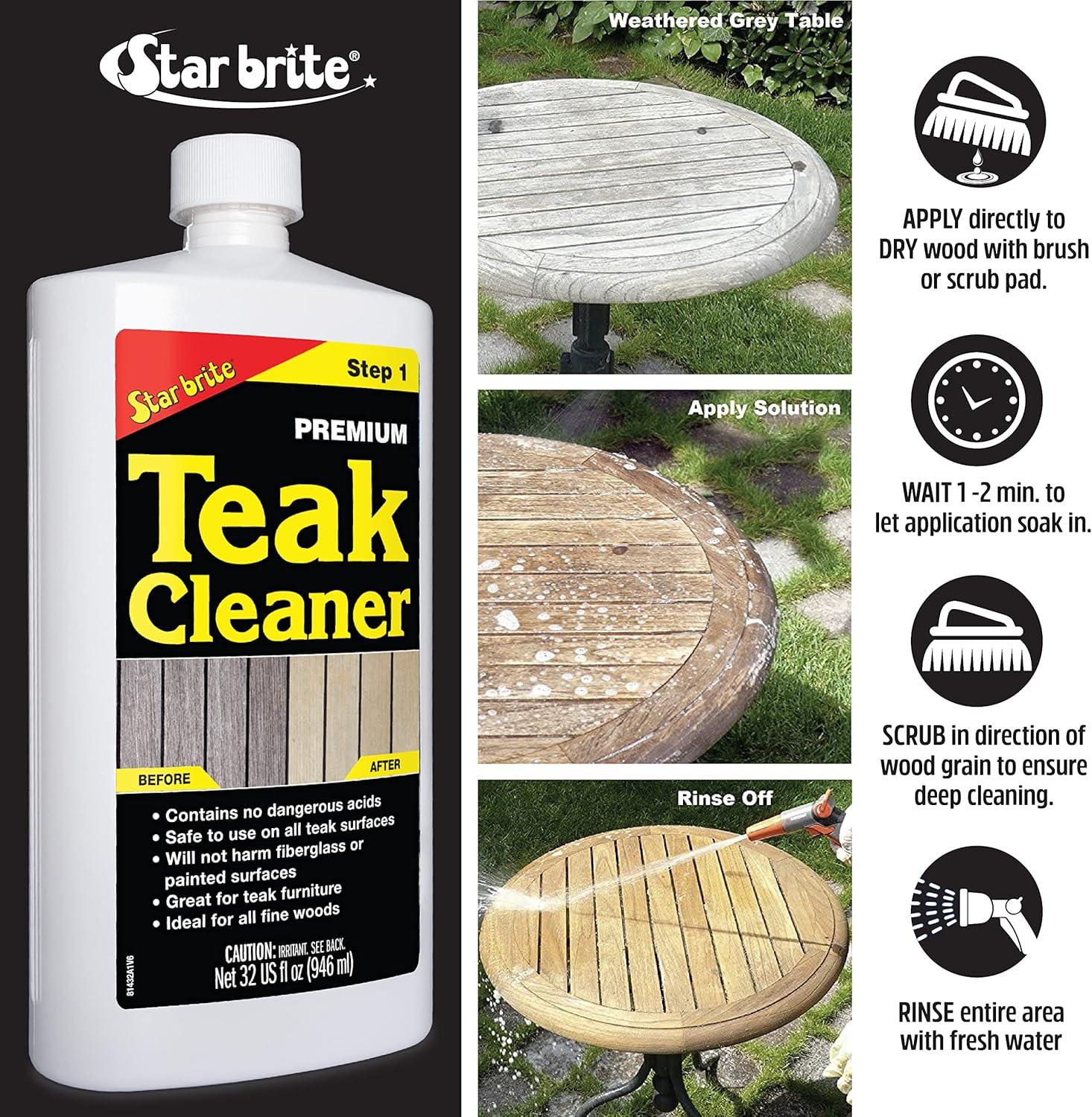 image:imageSTAR BRITE Premium Teak Cleaner Restore Renew amp Refresh Old Weathered Gray Teak Furniture amp Other Fine Woods Step 116 OZ 08141616 oz