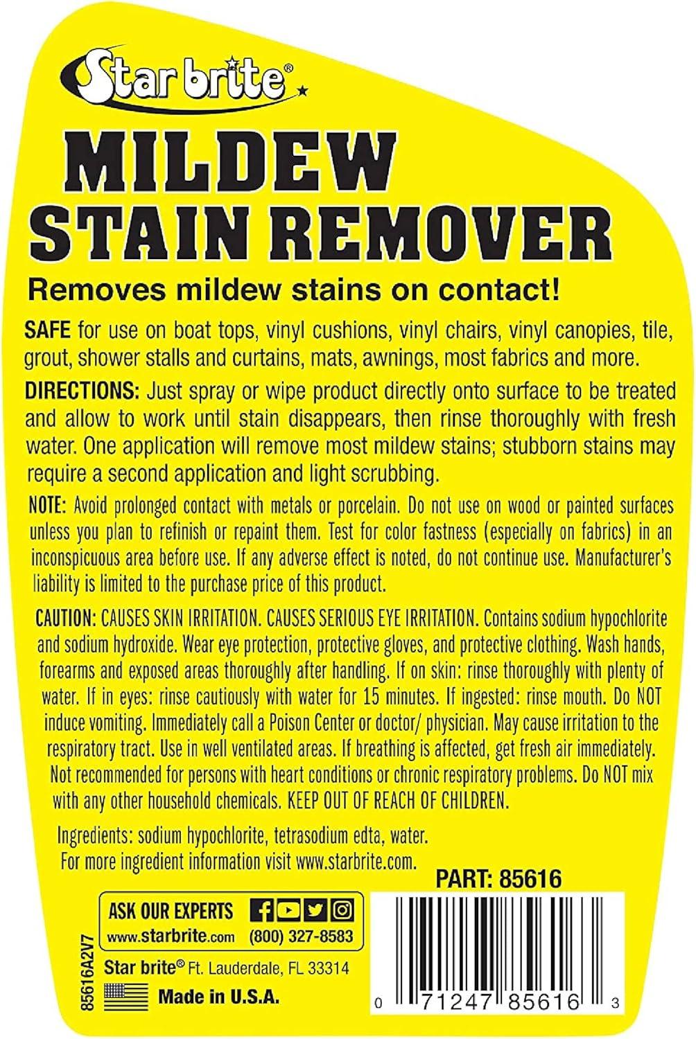 image:imageSTAR BRITE ProfessionalGrade Mildew amp Mold Stain Remover Cleaner Instant Contact Stain Removal Ideal for Marine amp Outdoor Upholstery32 Oz Spray