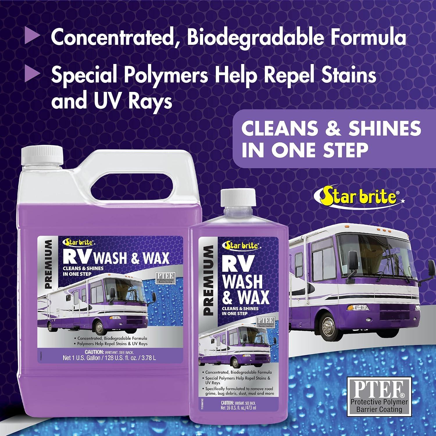 image:imageSTAR BRITE RV Wash amp Wax OneStep Concentrated Cleaner UV Protection Ideal for RV Camper Cleaning 16 OZ 071516P128 Oz Gallon