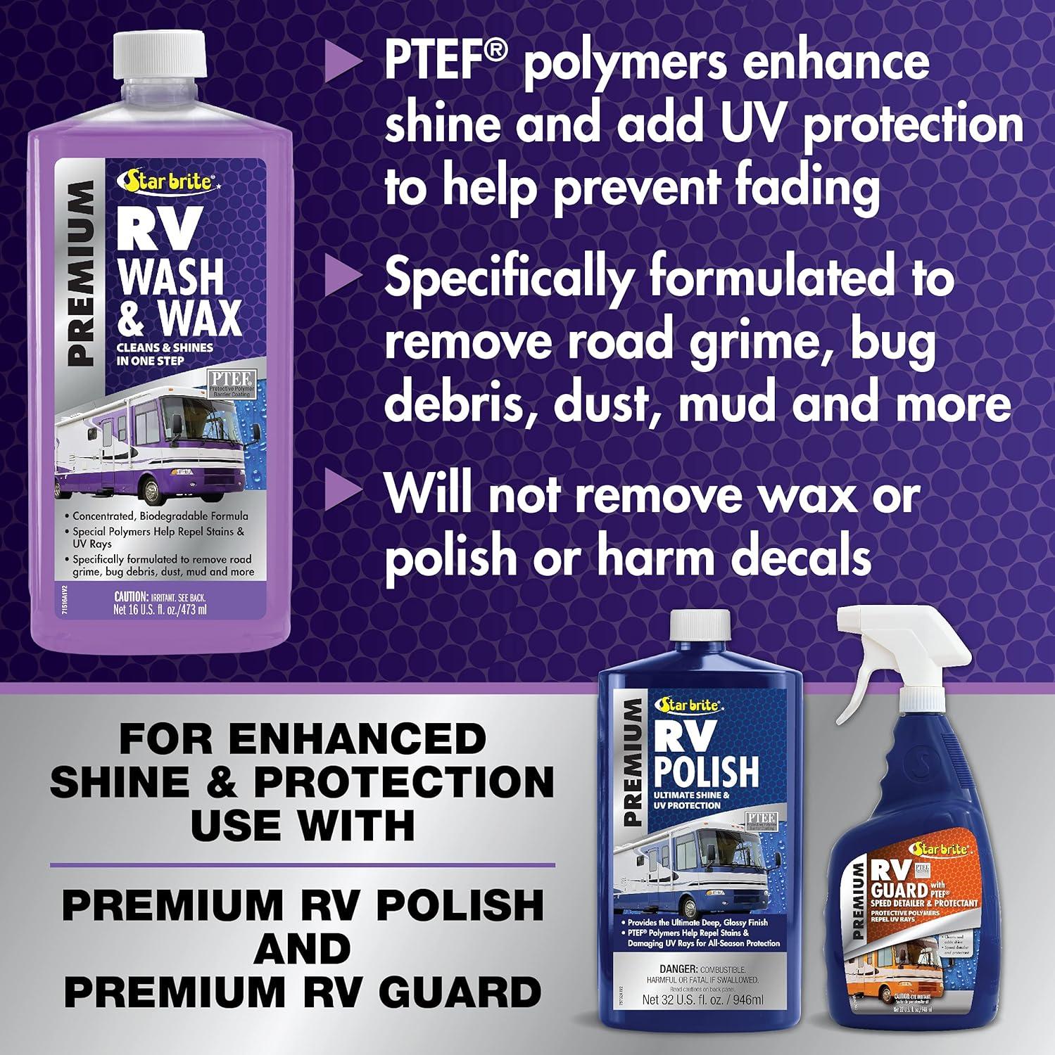 image:imageSTAR BRITE RV Wash amp Wax OneStep Concentrated Cleaner UV Protection Ideal for RV Camper Cleaning 16 OZ 071516P16 Ounce