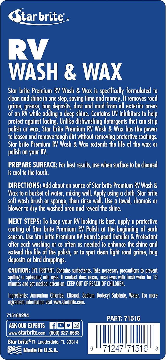 image:imageSTAR BRITE RV Wash amp Wax OneStep Concentrated Cleaner UV Protection Ideal for RV Camper Cleaning 16 OZ 071516P16 Ounce