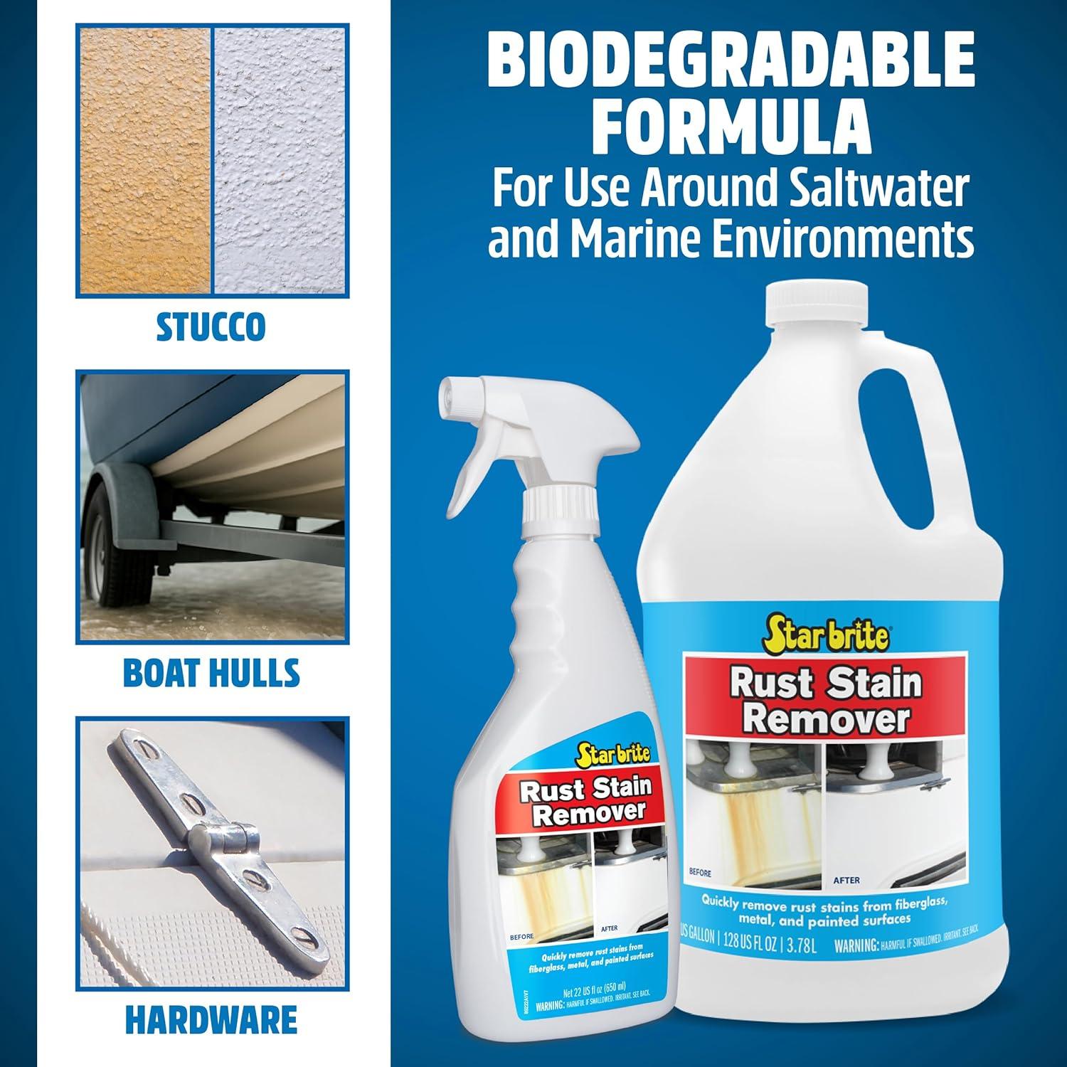 image:imageSTAR BRITE Rust Stain Remover Spray Instantly Dissolve Corrosion Stains on Fiberglass Vinyl Fabric Metal amp Painted Surfaces Also Removes Sprinkler Stains 22 Ounces 089222SSSpray 1 Gallon 128 oz