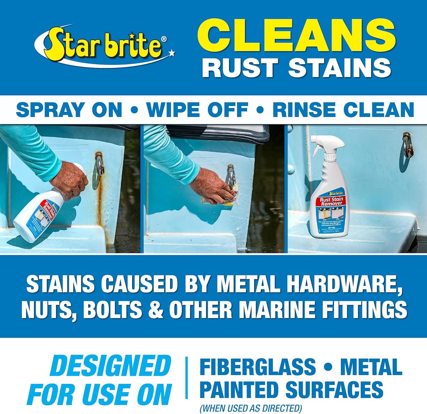 image:imageSTAR BRITE Rust amp Corrosion Stain Remover FastActing Spray for Fiberglass Vinyl Fabric Metal amp Painted Surfaces Also Removes Sprinkler Stains 22 OZ 089222P22 oz Standard Packaging