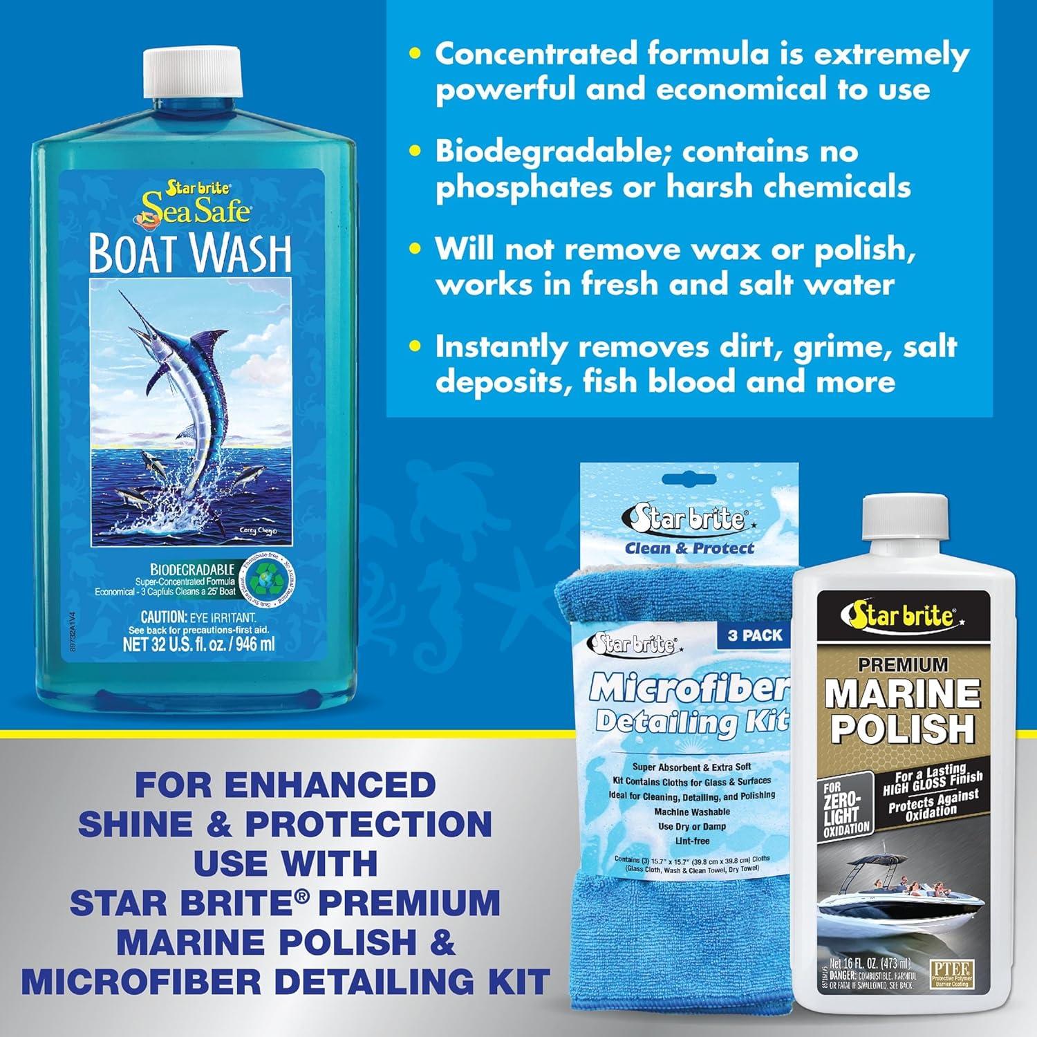 image:imageSTAR BRITE Sea Safe Boat Wash Super Concentrated Formula Gently Removes Dirt Grime and Salt Without Stripping Wax or Polish Designed for Use on All Boat Surfaces
