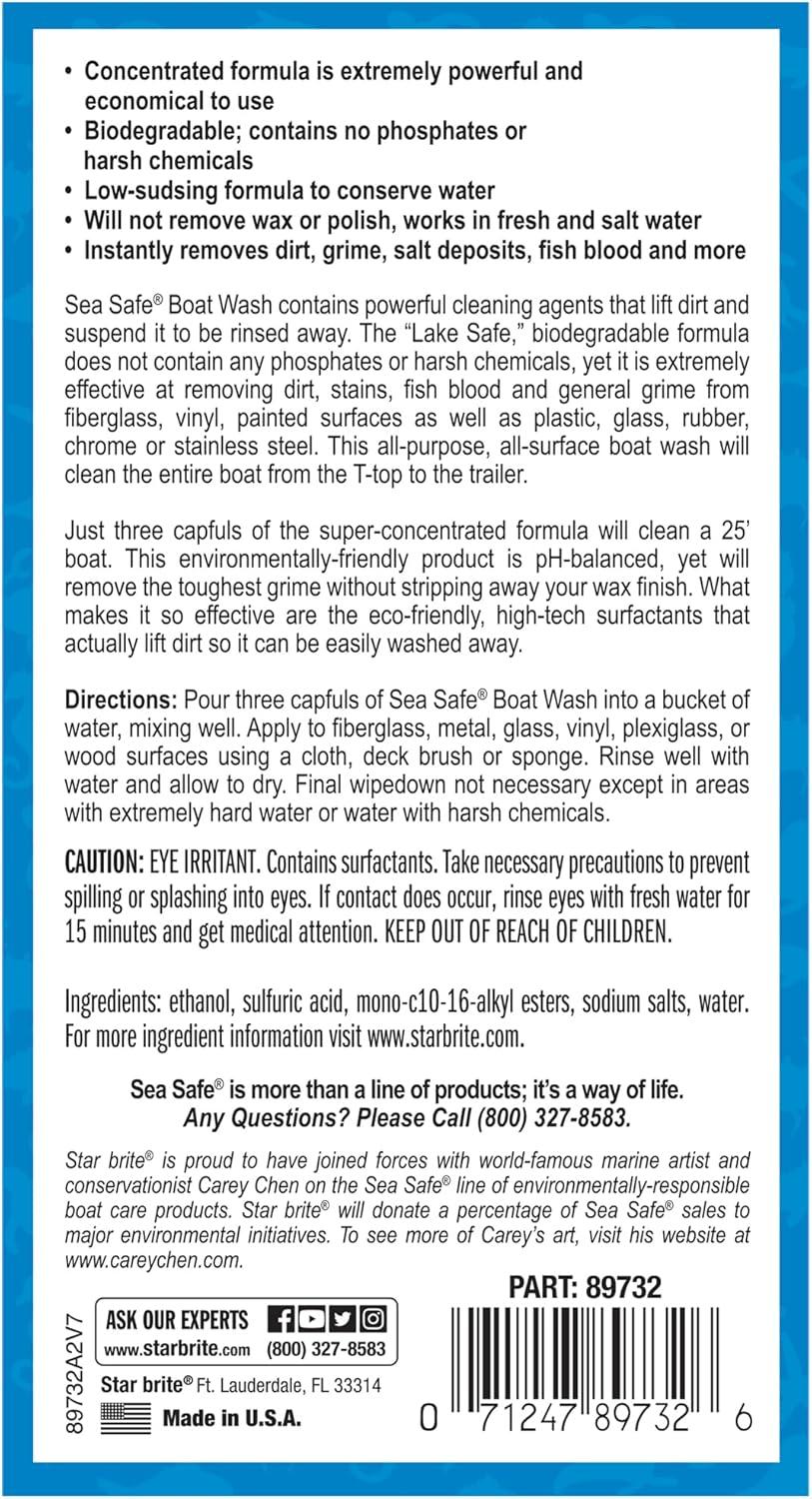 image:imageSTAR BRITE Sea Safe Boat Wash Super Concentrated Formula Gently Removes Dirt Grime and Salt Without Stripping Wax or Polish Designed for Use on All Boat Surfaces