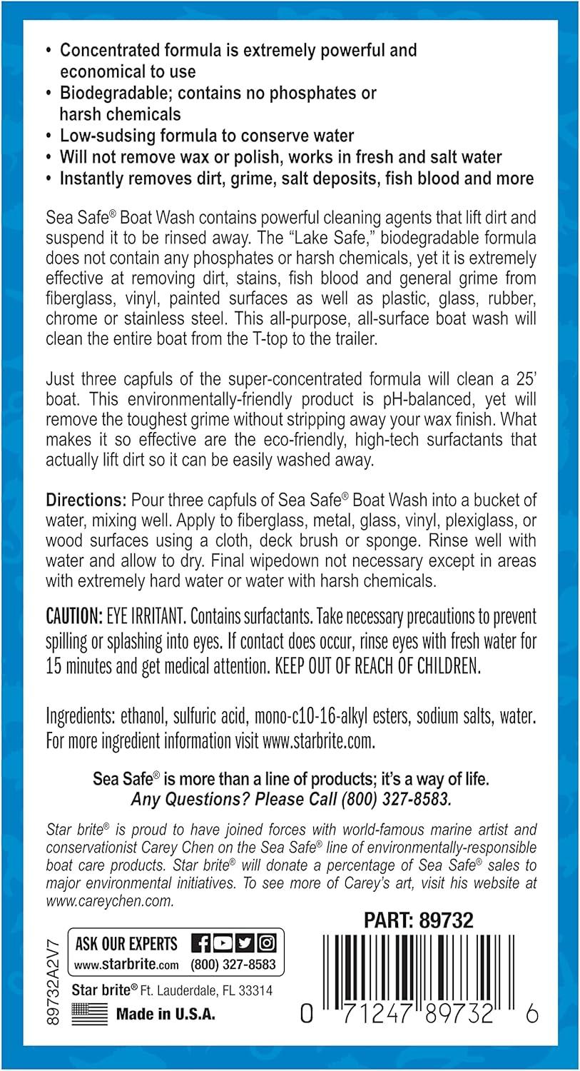 image:imageSTAR BRITE Sea Safe Boat Wash Super Concentrated Formula Gently Removes Dirt Grime and Salt Without Stripping Wax or Polish Designed for Use on All Boat Surfaces