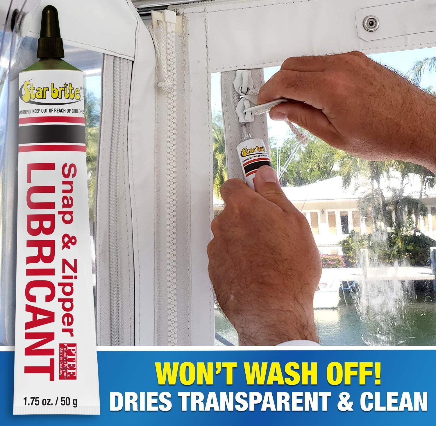 image:imageSTAR BRITE Snap amp Zipper Lubricant Clear Nonstaining for Clothes Jeep Tops Wetsuits Dive Suits Gear Bags Coolers Biminis Cushion Covers amp More 175 OZ 089102