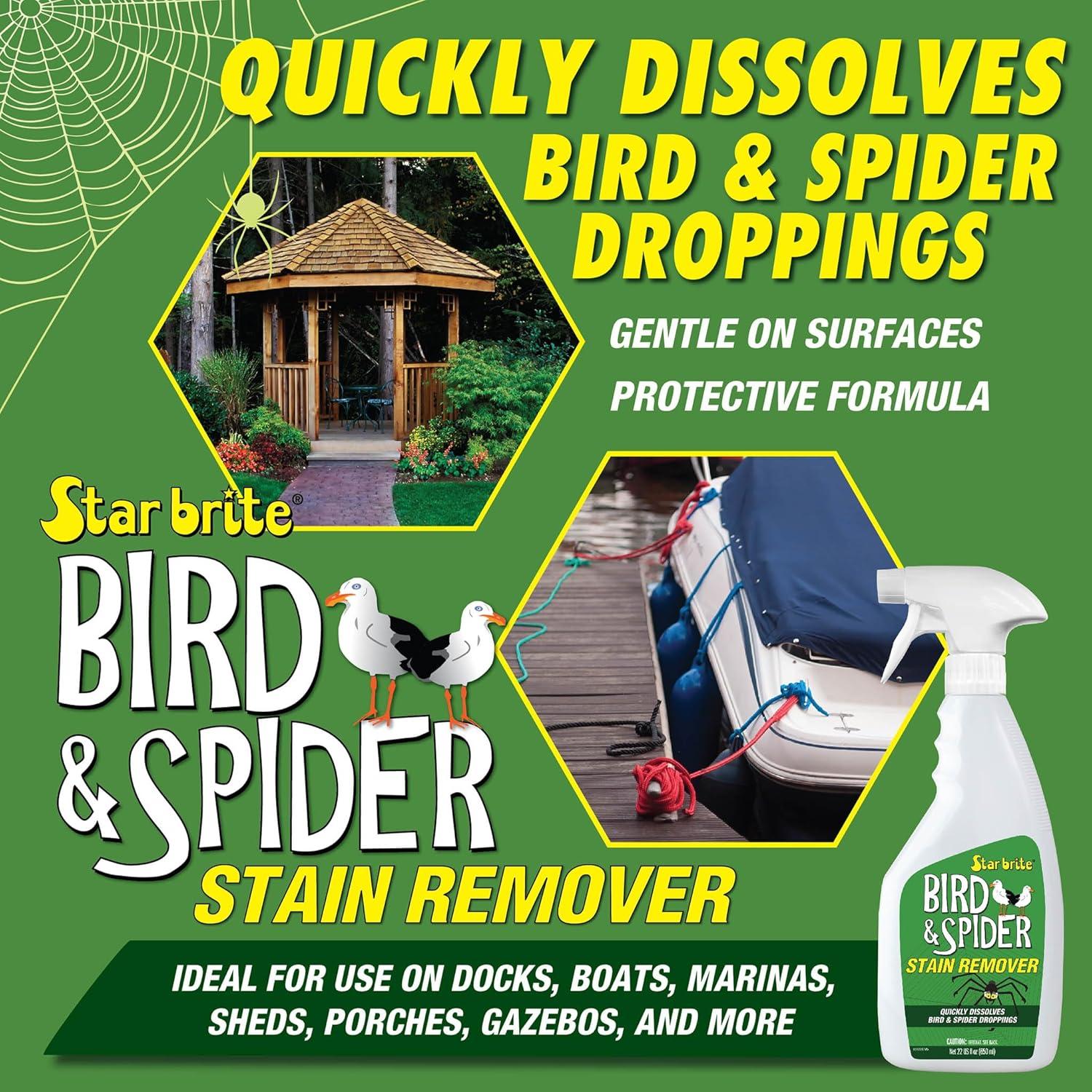 image:imageSTAR BRITE Spider amp Bird Stain Remover Spray Quickly Dissolve Bird Droppings amp Clean up Spider Mess Wont Remove Polish or Wax 095122SSSpider Bird Stain Remover