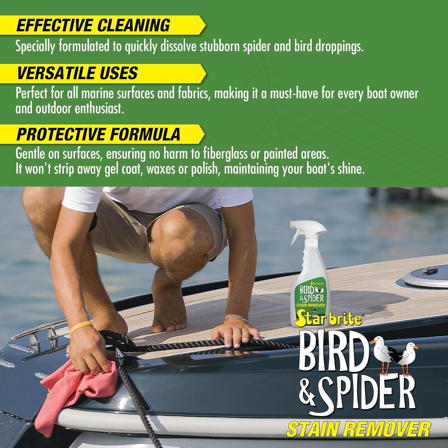 image:imageSTAR BRITE Spider amp Bird Stain Remover Spray Quickly Dissolve Bird Droppings amp Clean up Spider Mess Wont Remove Polish or Wax 095122SSSpider Bird Stain Remover