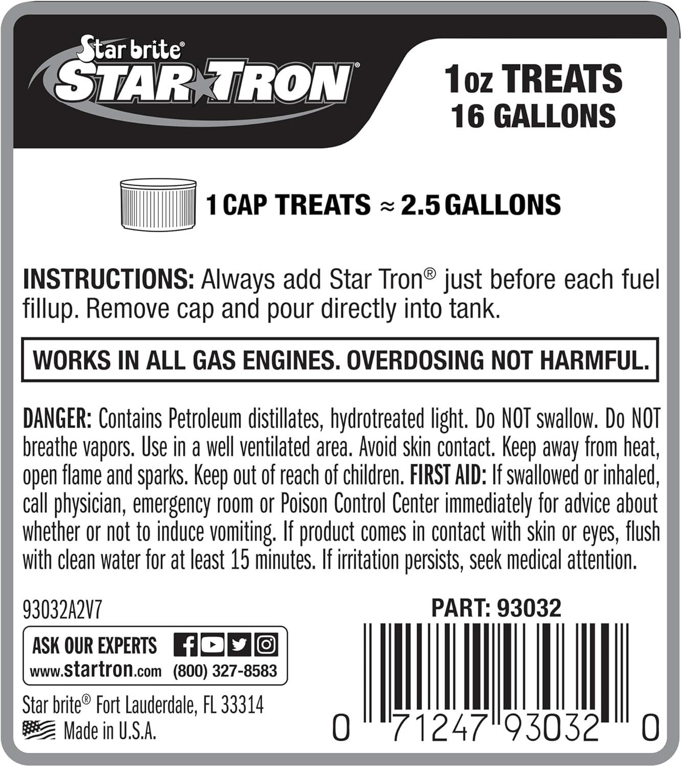 image:imageSTAR BRITE Star Tron Enzyme Fuel Treatment Concentrated Formula 32 Fl Oz Treats up to 512 Gallons Fuel Stabilizer amp Treatment Gasoline Stabilizer Star Tron Marine Enzyme Fuel Treatment32 Oz Treats 512 Gallons