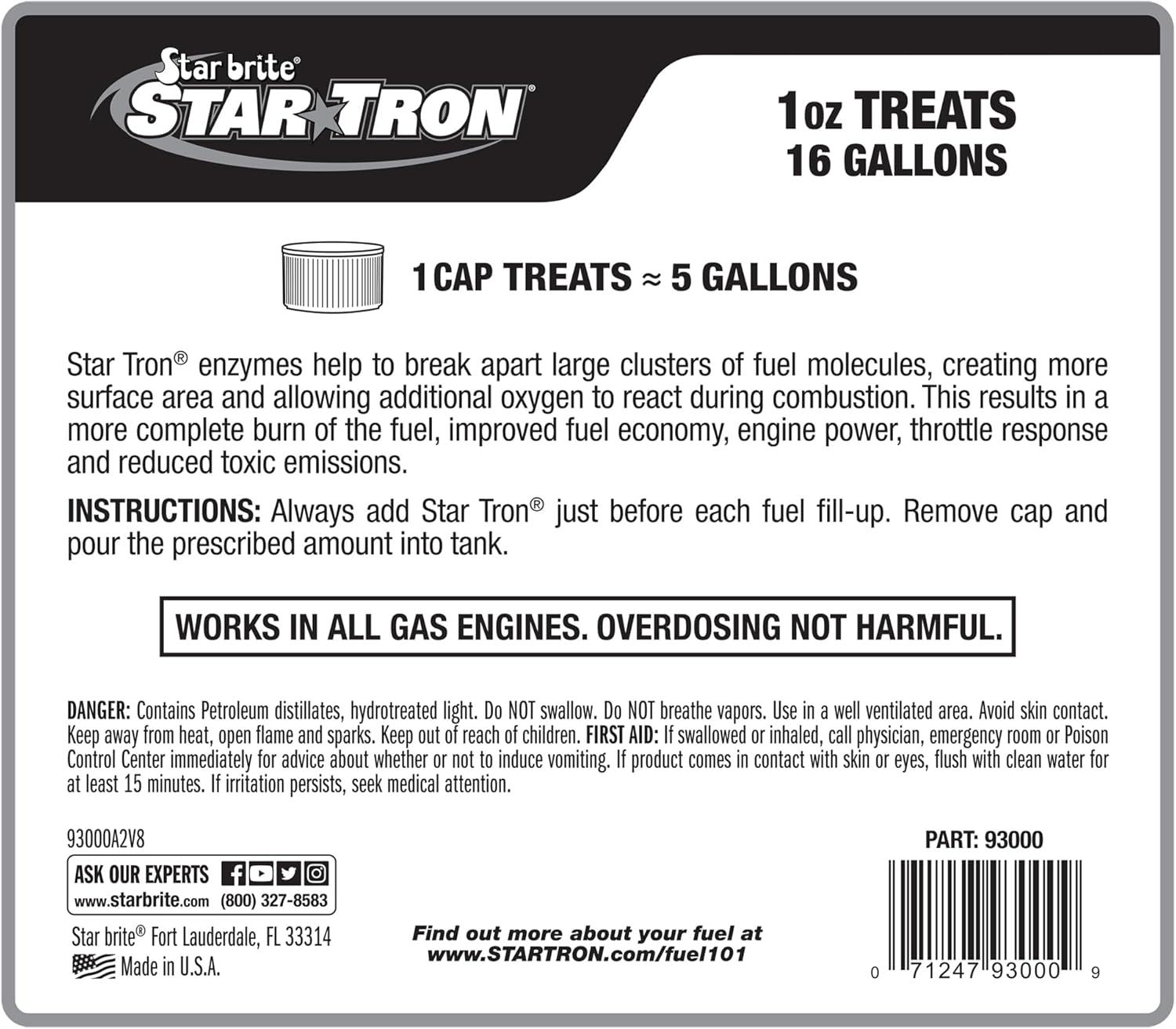 image:imageSTAR BRITE Star Tron Enzyme Fuel Treatment Concentrated Formula 32 Fl Oz Treats up to 512 Gallons Fuel Stabilizer amp Treatment Gasoline Stabilizer Star Tron Marine Enzyme Fuel Treatment128 Oz Treats 2 048 Gallons