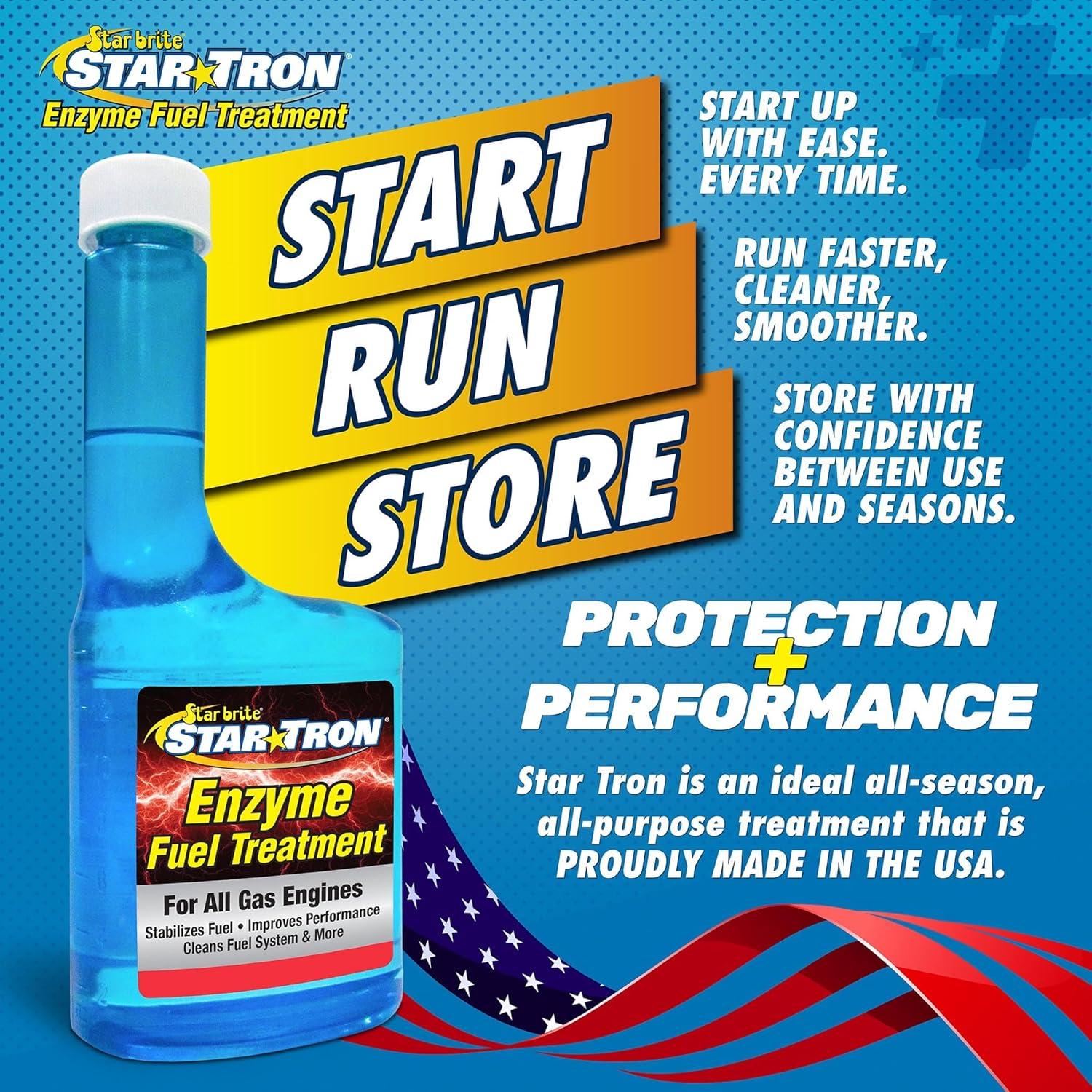 image:imageSTAR BRITE Star Tron Enzyme Fuel Treatment Concentrated Formula 32 Fl Oz Treats up to 512 Gallons Fuel Stabilizer amp Treatment Gasoline Stabilizer Star Tron Marine Enzyme Fuel Treatment8 Oz Treats 128 Gallons