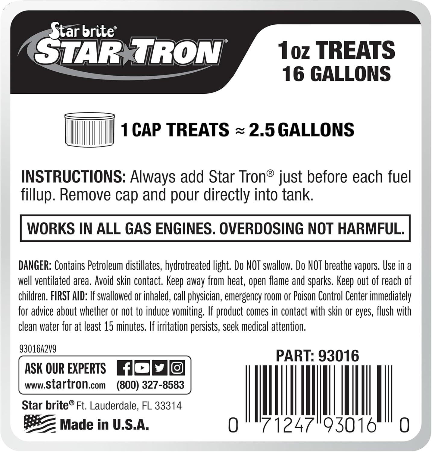image:imageSTAR BRITE Star Tron Enzyme Fuel Treatment Concentrated Gasoline Formula 1 oz Treats 16 Gallons 32 OZ 09303216 Oz Treats 256 Gallons