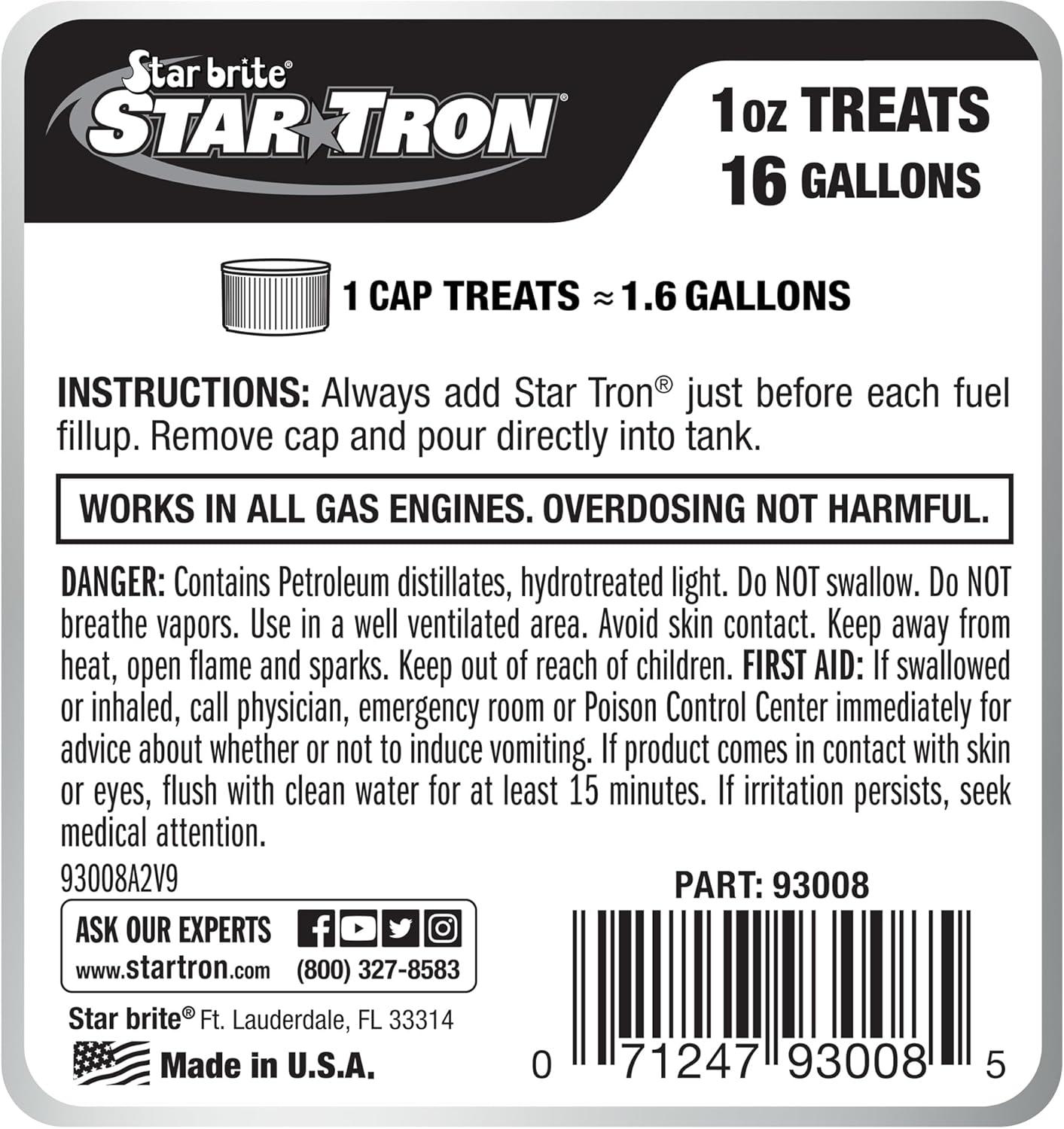 image:imageSTAR BRITE Star Tron Enzyme Fuel Treatment Concentrated Gasoline Formula 1 oz Treats 16 Gallons 32 OZ 0930328oz Standard Packaging