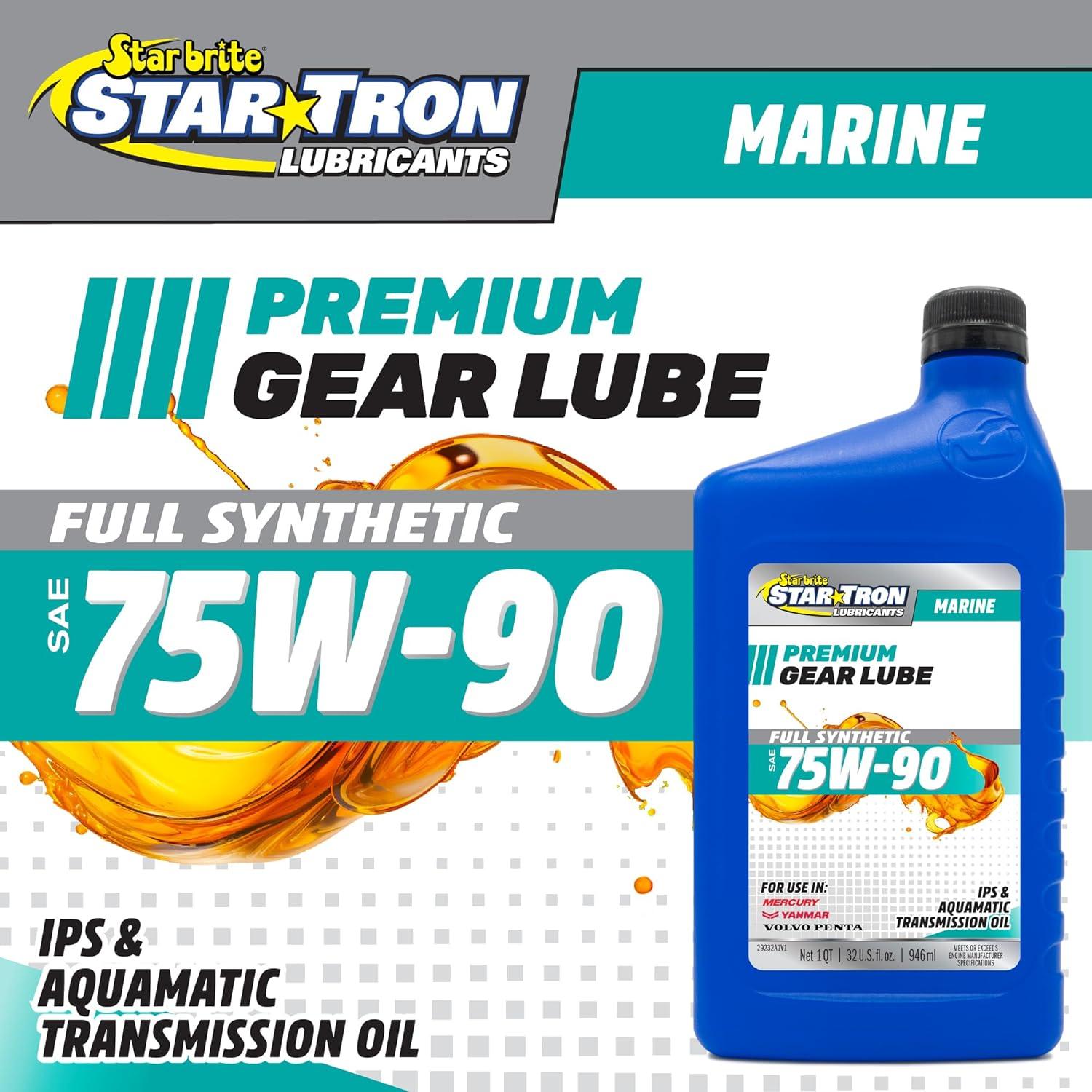 image:imageSTAR BRITE Star Tron Premium Full Synthetic Gear Lube SAE 75W90 MarineGrade API GL5 Certified32 Oz Quart
