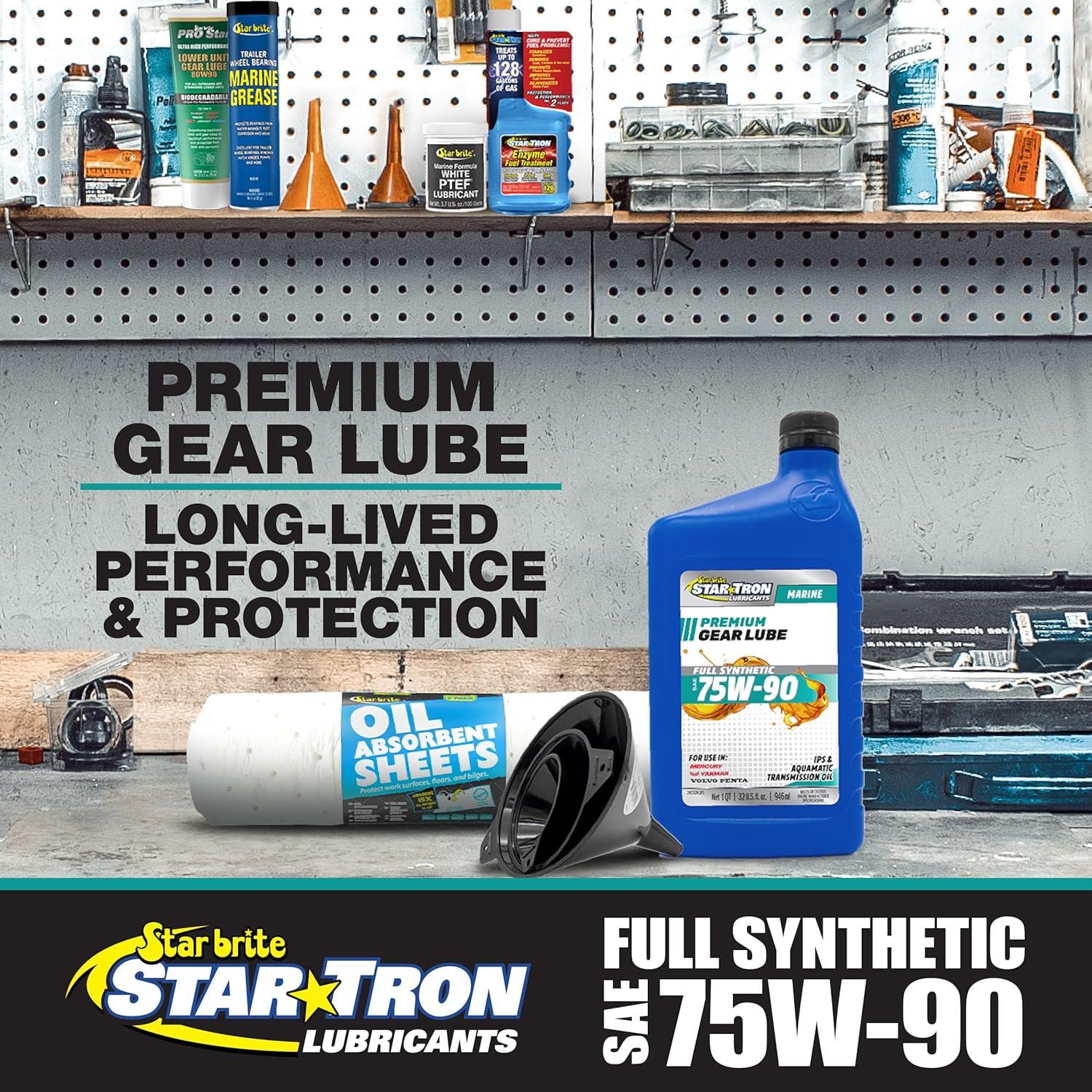 image:imageSTAR BRITE Star Tron Premium Full Synthetic Gear Lube SAE 75W90 MarineGrade API GL5 Certified32 Oz Quart