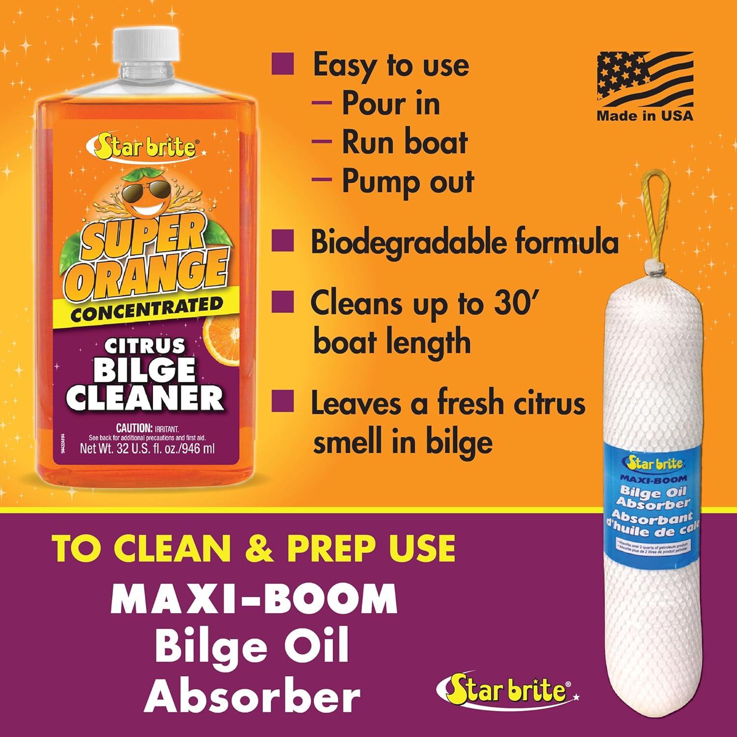 image:imageSTAR BRITE Super Orange Citrus Bilge Cleaner Biodegradable Easy to Use Pour In Run Boat Pump Out Emulsifies Oil Fuel amp Leaves Bilge Clean With a Fresh Citrus Scent32oz Quart