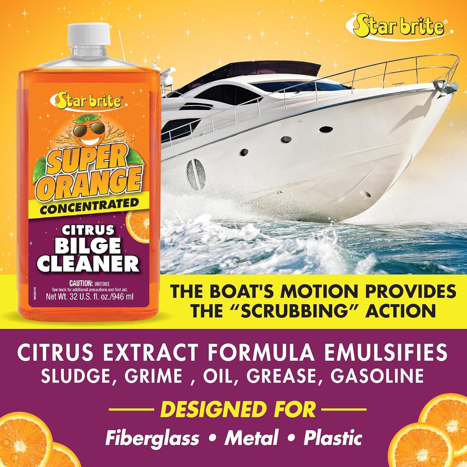 image:imageSTAR BRITE Super Orange Citrus Bilge Cleaner Biodegradable Easy to Use Pour In Run Boat Pump Out Emulsifies Oil Fuel amp Leaves Bilge Clean With a Fresh Citrus Scent1 Gallon