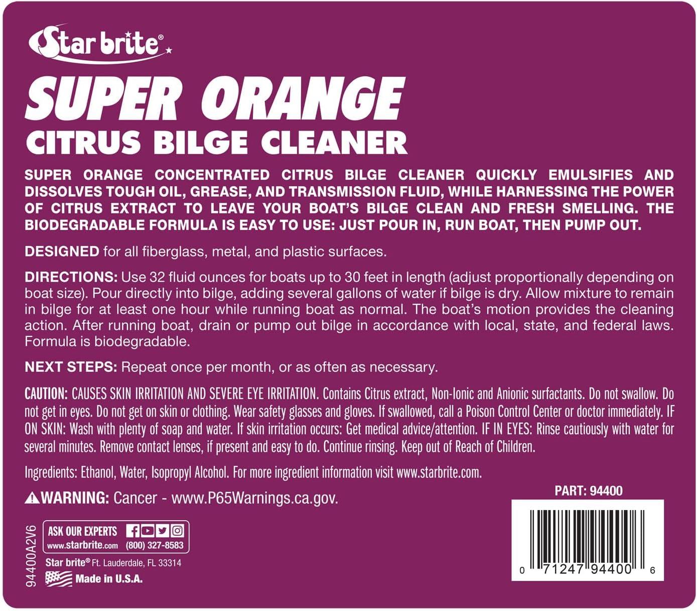 image:imageSTAR BRITE Super Orange Citrus Bilge Cleaner Biodegradable Easy to Use Pour In Run Boat Pump Out Emulsifies Oil Fuel amp Leaves Bilge Clean With a Fresh Citrus Scent1 Gallon