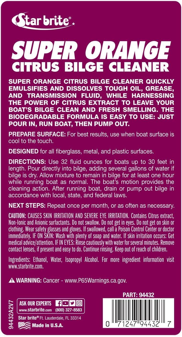image:imageSTAR BRITE Super Orange Citrus Bilge Cleaner Biodegradable Easy to Use Pour In Run Boat Pump Out Emulsifies Oil Fuel amp Leaves Bilge Clean With a Fresh Citrus Scent32oz Quart