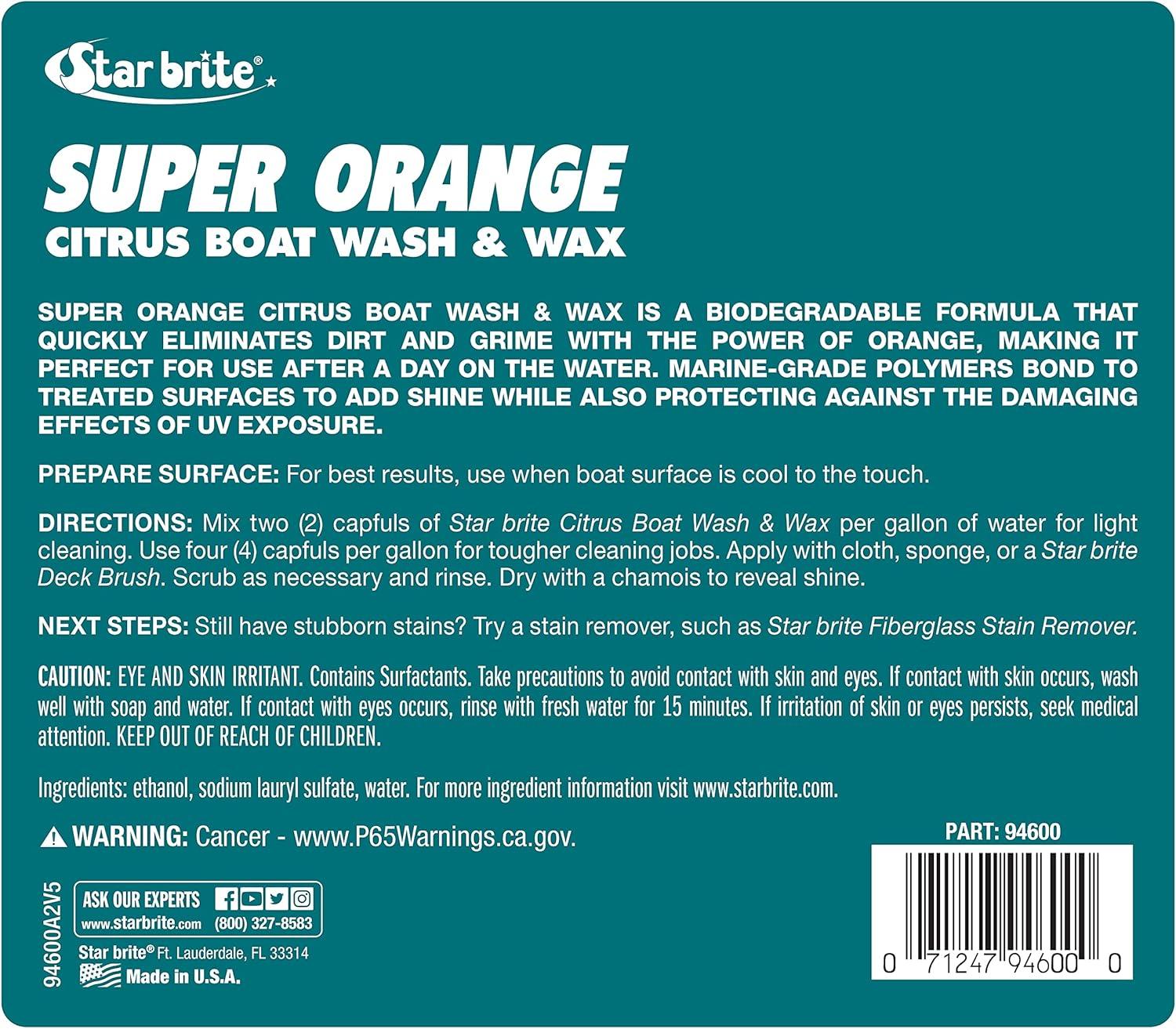 image:imageSTAR BRITE Super Orange Citrus Boat Wash amp Wax Premium Concentrated Formula for Ultimate Shine amp Protection128 oz Gallon
