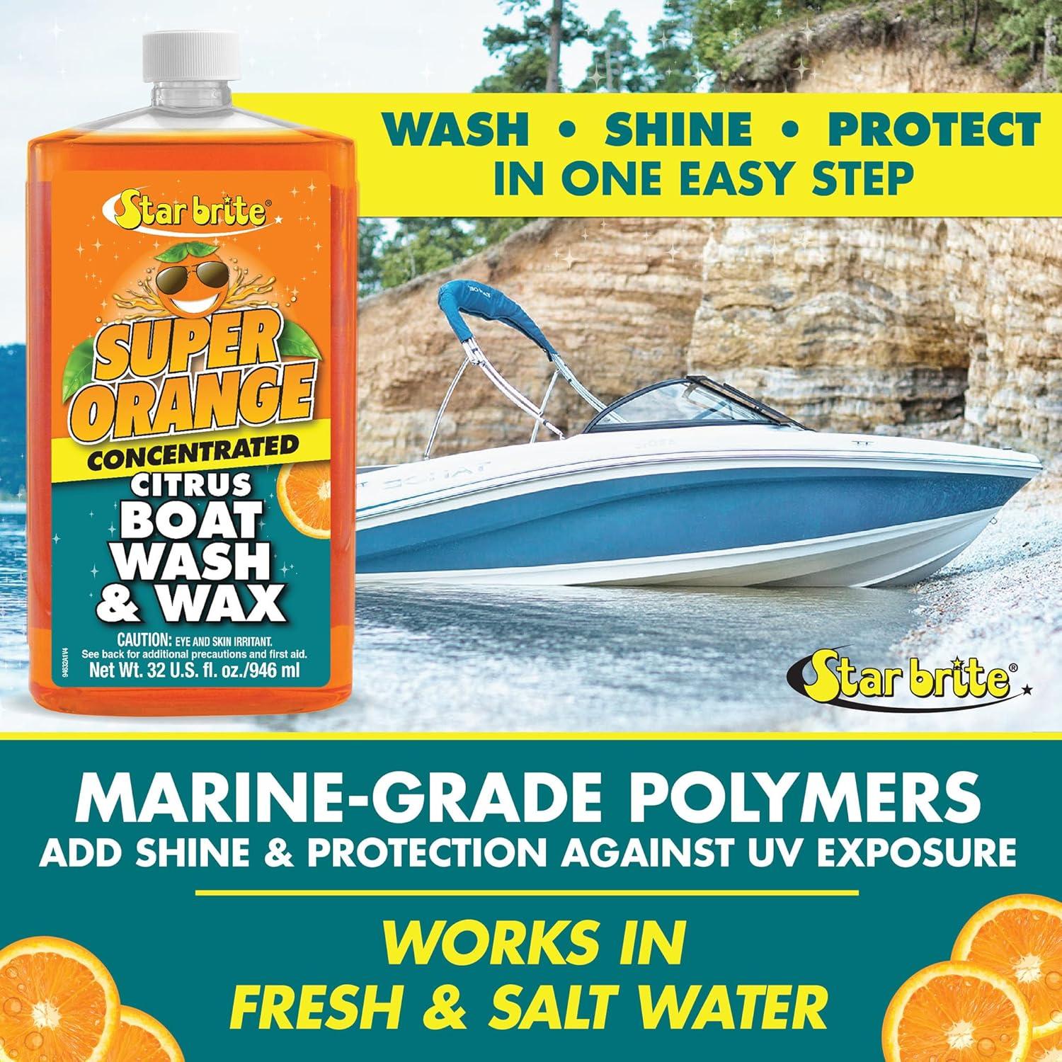 image:imageSTAR BRITE Super Orange Citrus Boat Wash amp Wax Premium Concentrated Formula for Ultimate Shine amp Protection32 oz Quart