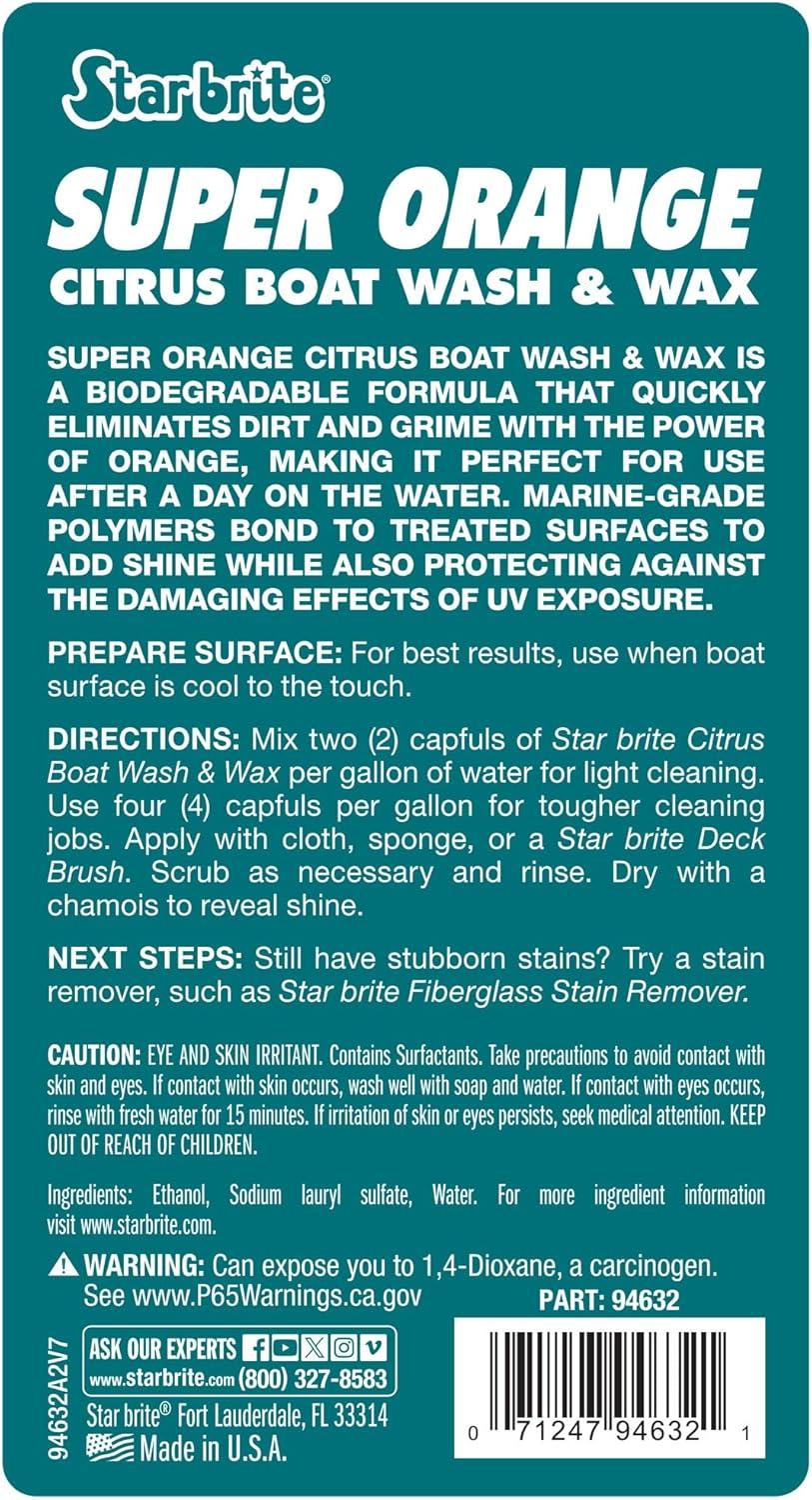 image:imageSTAR BRITE Super Orange Citrus Boat Wash amp Wax Premium Concentrated Formula for Ultimate Shine amp Protection32 oz Quart
