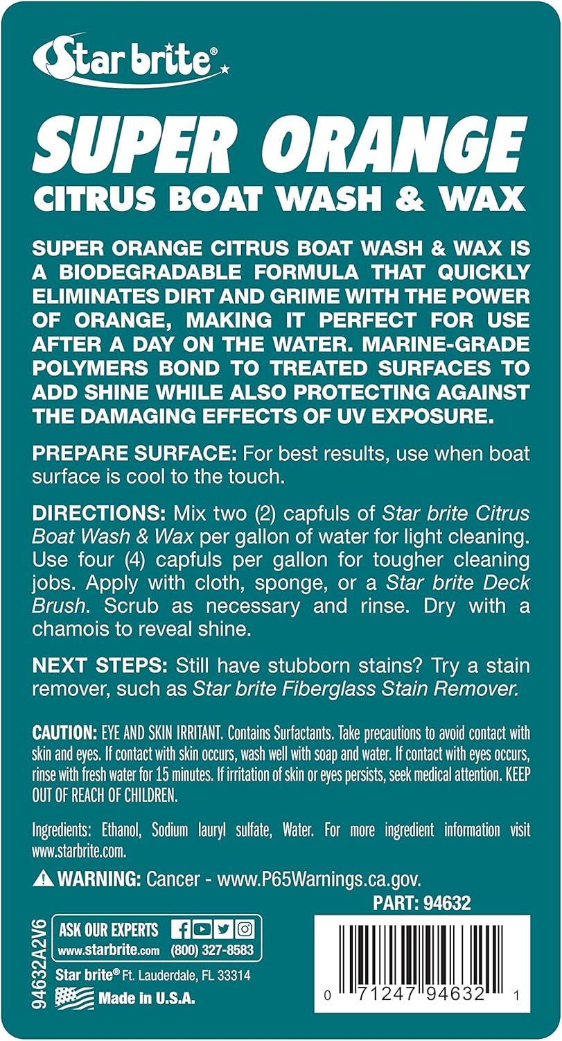 image:imageSTAR BRITE Super Orange Citrus Boat Wash amp Wax Premium Concentrated Formula for Ultimate Shine amp Protection32 oz Quart