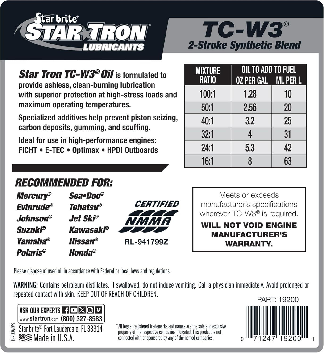 image:imageSTAR BRITE Super Premium 2Cycle Synthetic Blend TCW3 Engine Oil For All Makes amp Models of Outboard Motors amp Personal Watercraft Ideal for High Performance Engines1 Gallon