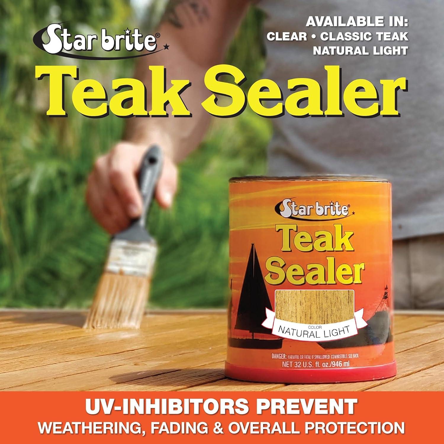 image:imageSTAR BRITE Teak Sealer No Drip No Splash Formula OneCoat Durable Protection for All Fine Woods Perfect for Outdoor Furniture amp Marine Use Classic Teak 32 OZ 088032Natural Light