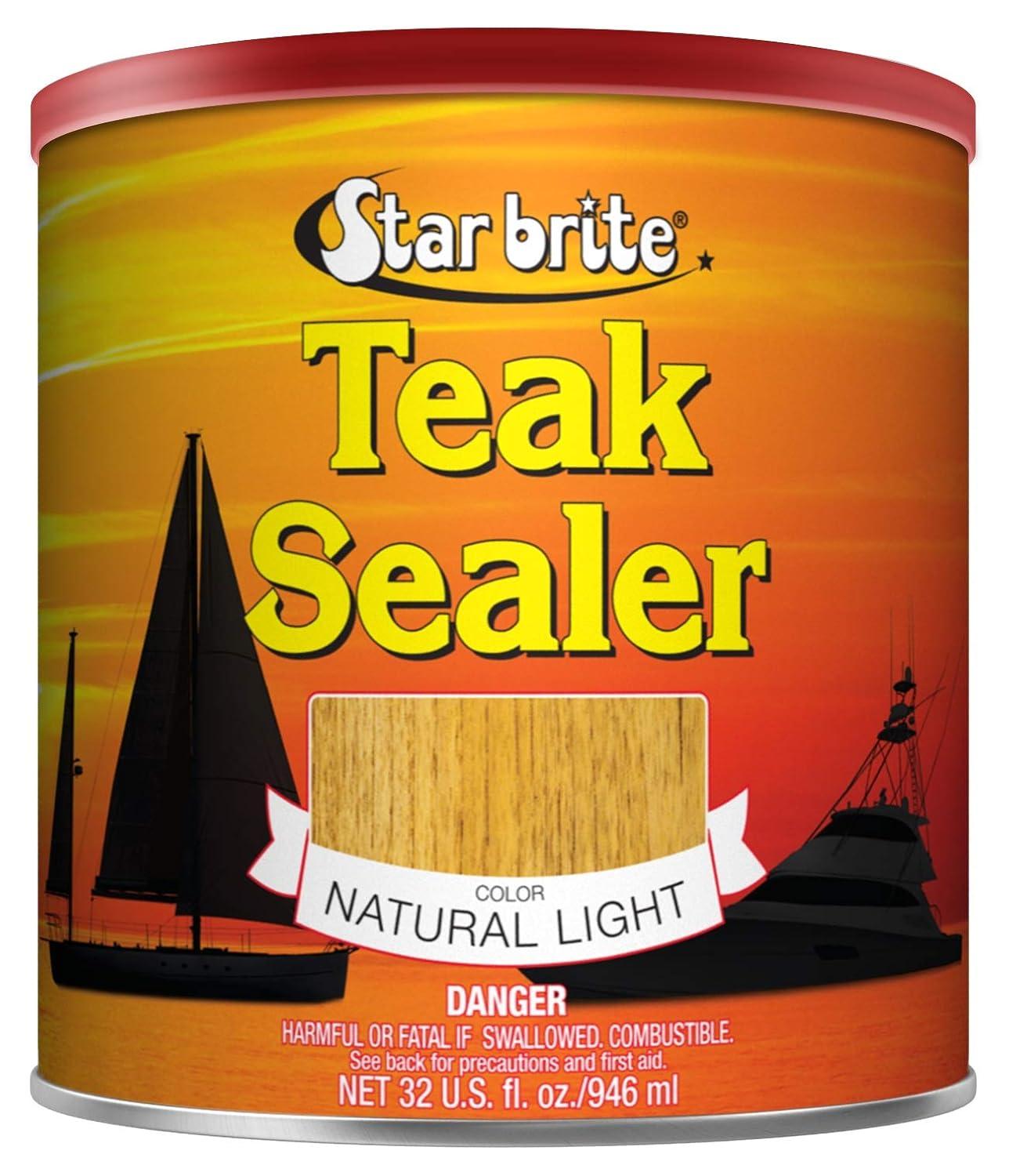 image:imageSTAR BRITE Teak Sealer No Drip No Splash Formula OneCoat Durable Protection for All Fine Woods Perfect for Outdoor Furniture amp Marine Use Classic Teak 32 OZ 088032Natural Light