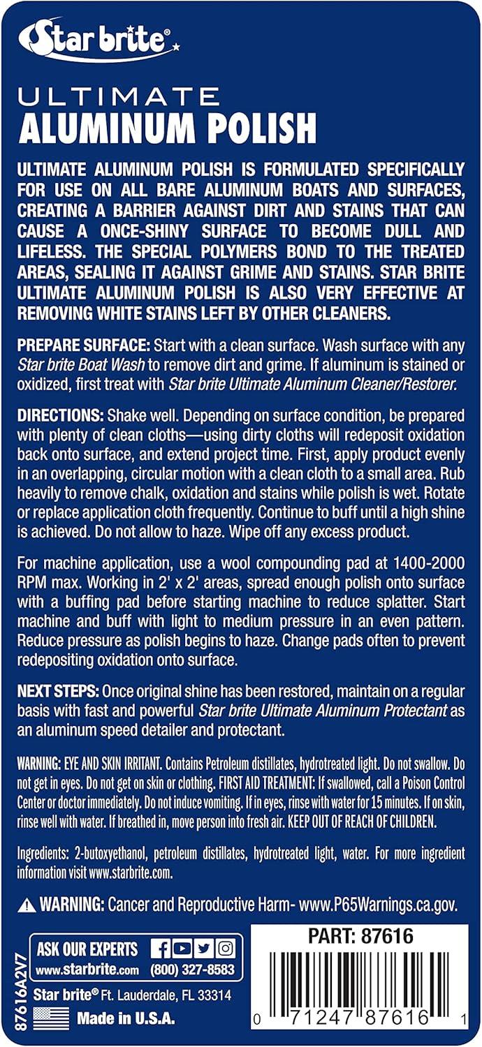 image:imageSTAR BRITE Ultimate Aluminum Polish Adds a Deep Protective Shine Removes Light Oxidation and Helps Preserve Restored Finishes Marine Grade for Pontoons Jon Boats amp Canoes