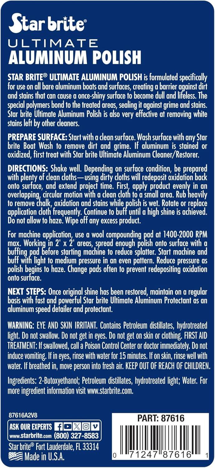 image:imageSTAR BRITE Ultimate Aluminum Polish Adds a Deep Protective Shine Removes Light Oxidation and Helps Preserve Restored Finishes Marine Grade for Pontoons Jon Boats amp Canoes